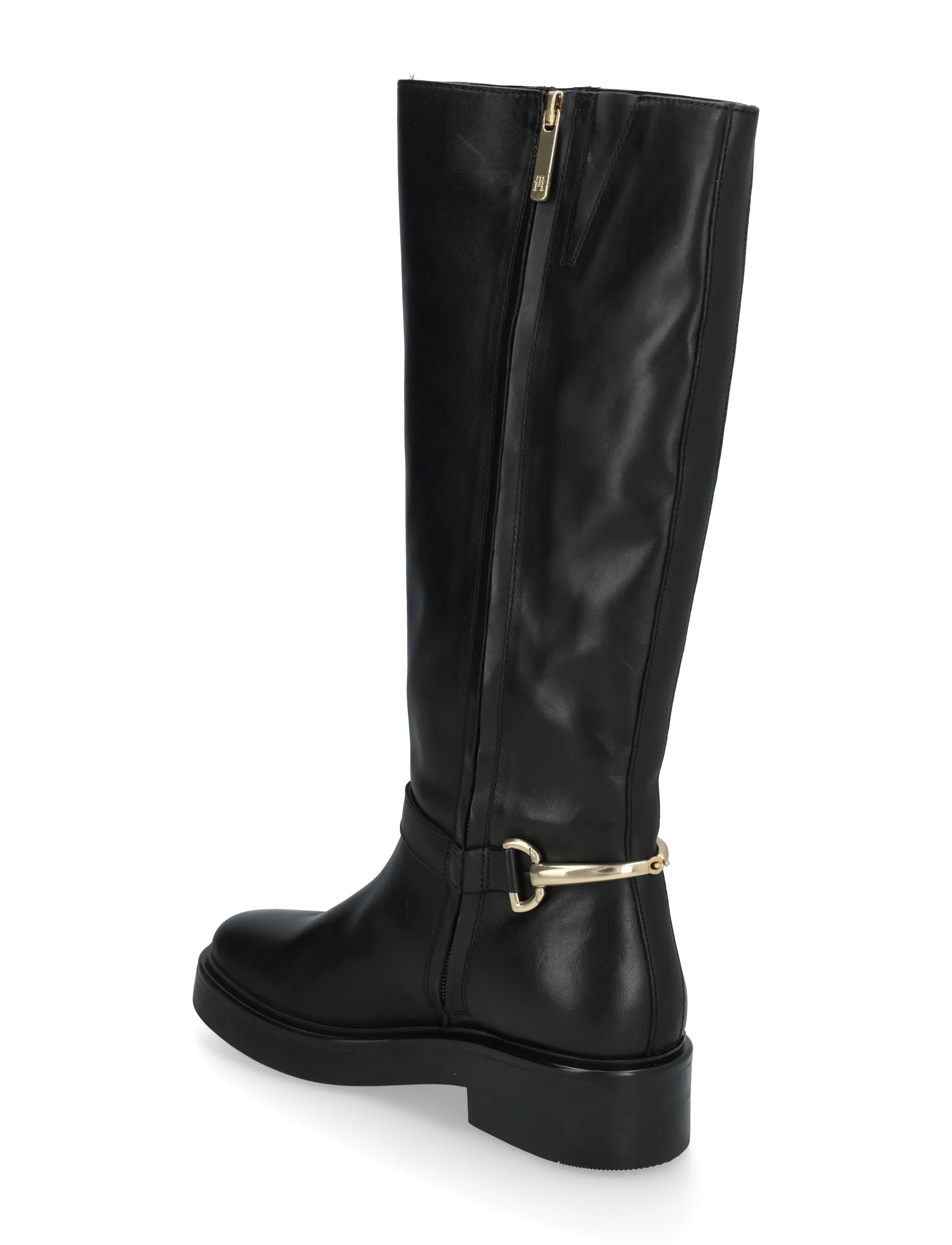 Tommy Hilfiger - TH STUD LEATHER KNEE RIDING BOOT - kniehohe stiefel - black - 1