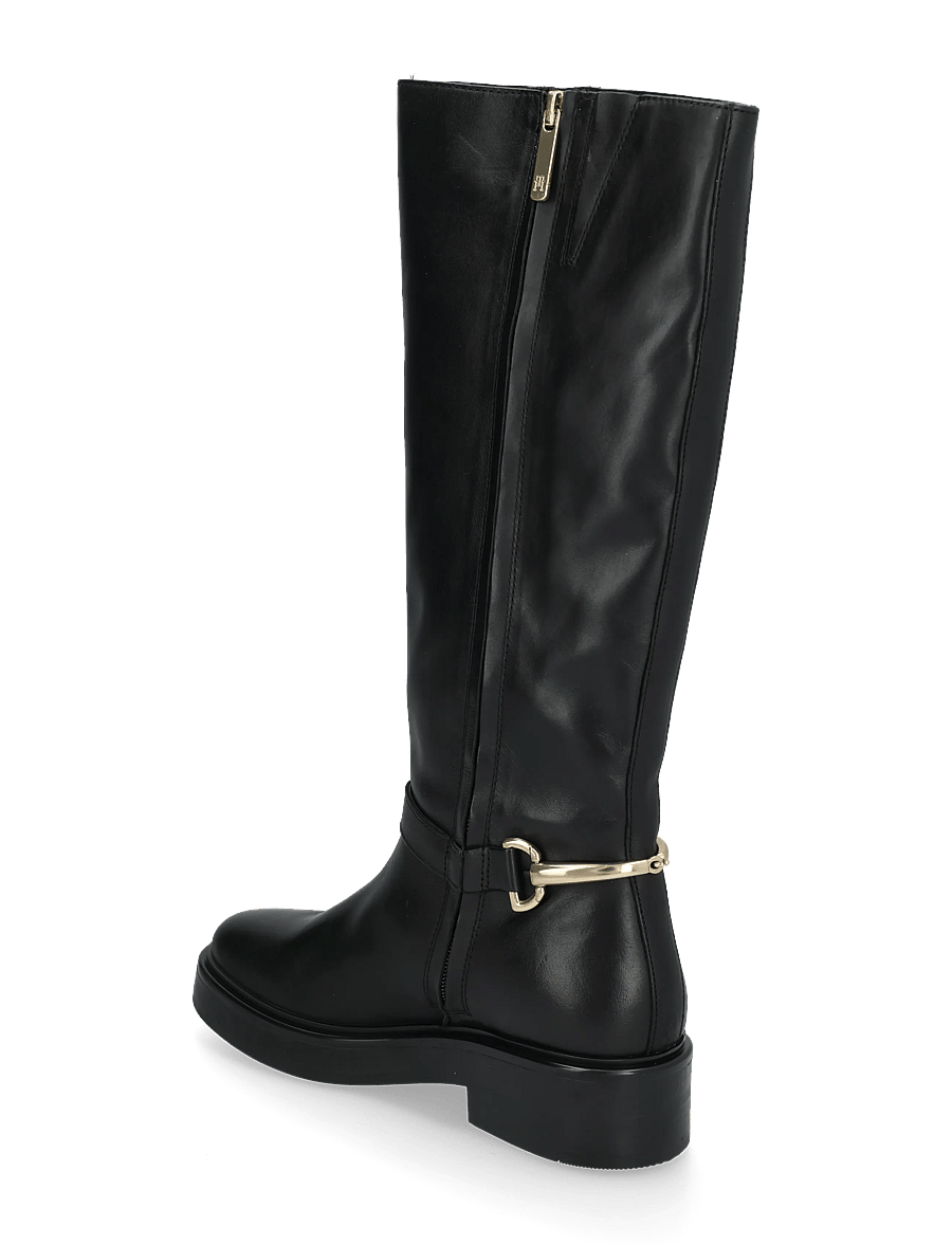 Tommy Hilfiger - TH STUD LEATHER KNEE RIDING BOOT - kniehohe stiefel - black - 1