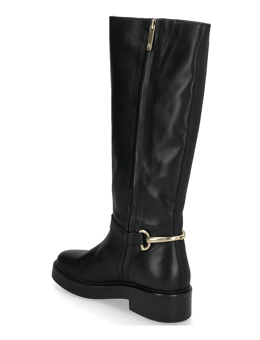 Tommy Hilfiger - TH STUD LEATHER KNEE RIDING BOOT - kniehohe stiefel - black - 1