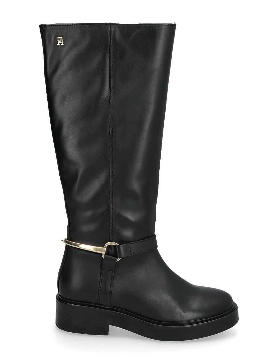 Tommy Hilfiger - TH STUD LEATHER KNEE RIDING BOOT - kniehohe stiefel - black - 2