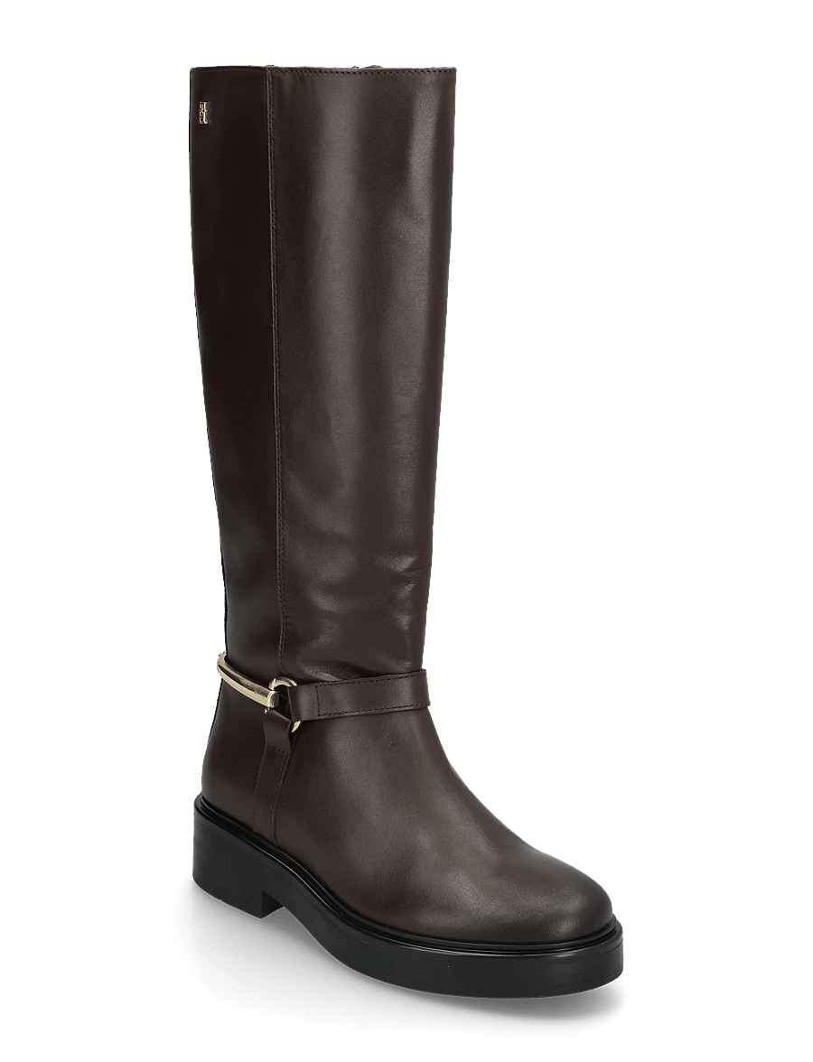 Tommy Hilfiger - TH STUD LEATHER KNEE RIDING BOOT - knee high boots - cocoa - 0