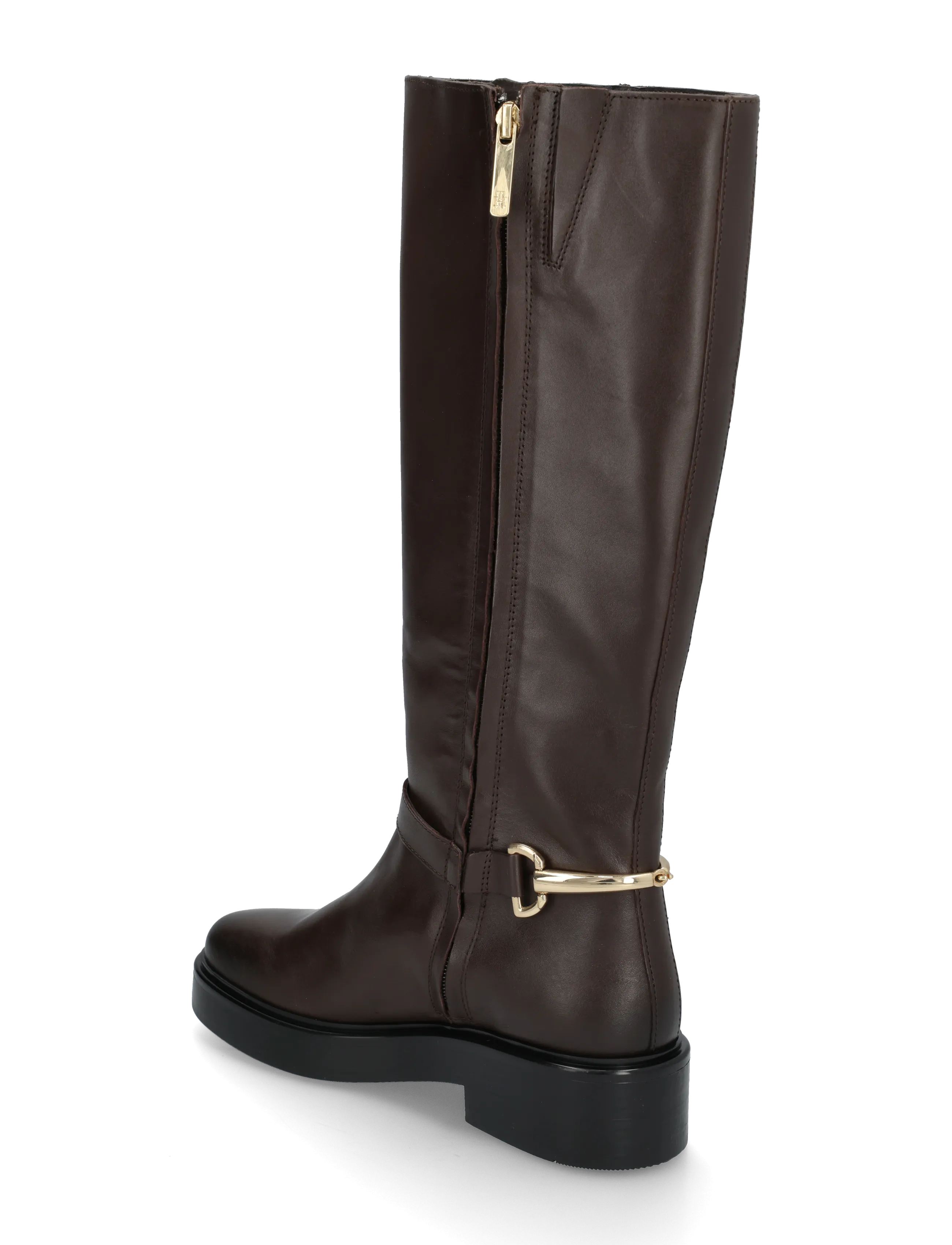 Tommy Hilfiger - TH STUD LEATHER KNEE RIDING BOOT - knee high boots - cocoa - 1
