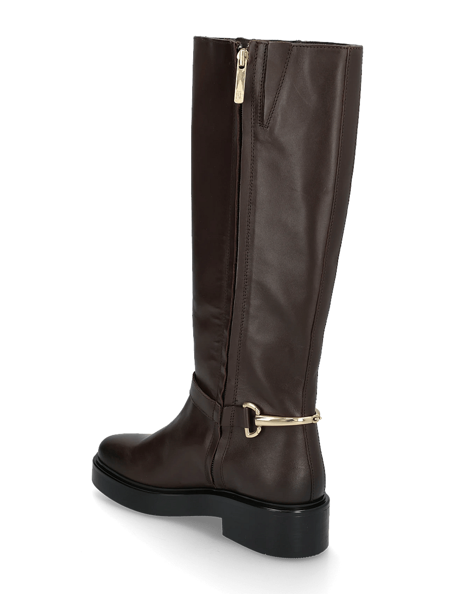 Tommy Hilfiger - TH STUD LEATHER KNEE RIDING BOOT - knee high boots - cocoa - 1