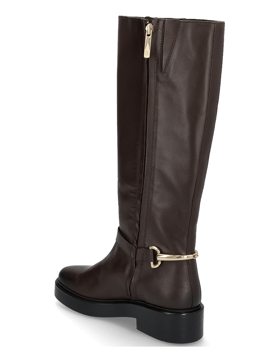 Tommy Hilfiger - TH STUD LEATHER KNEE RIDING BOOT - kniehohe stiefel - cocoa - 1