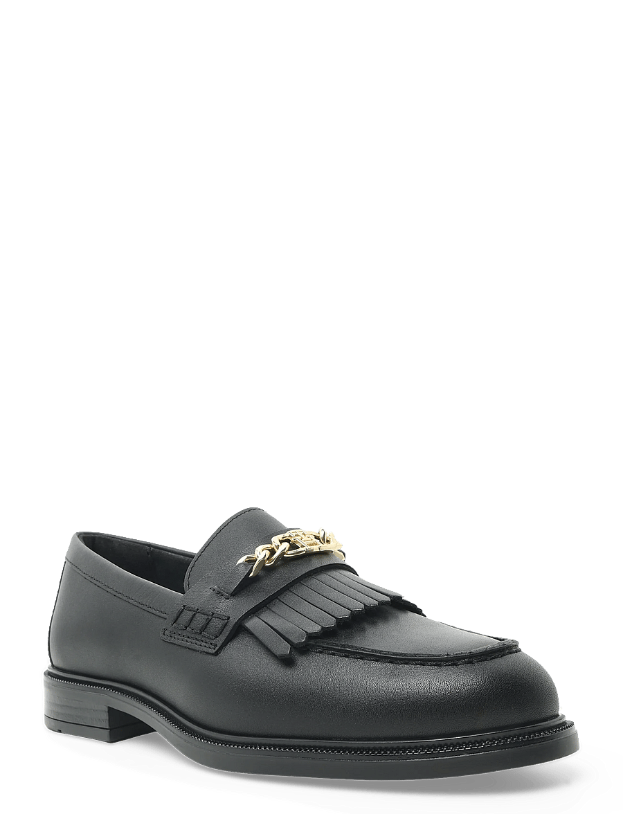 Tommy Hilfiger - TH CHAIN FRINGE LEATHER LOAFER - fashion trends - black - 0
