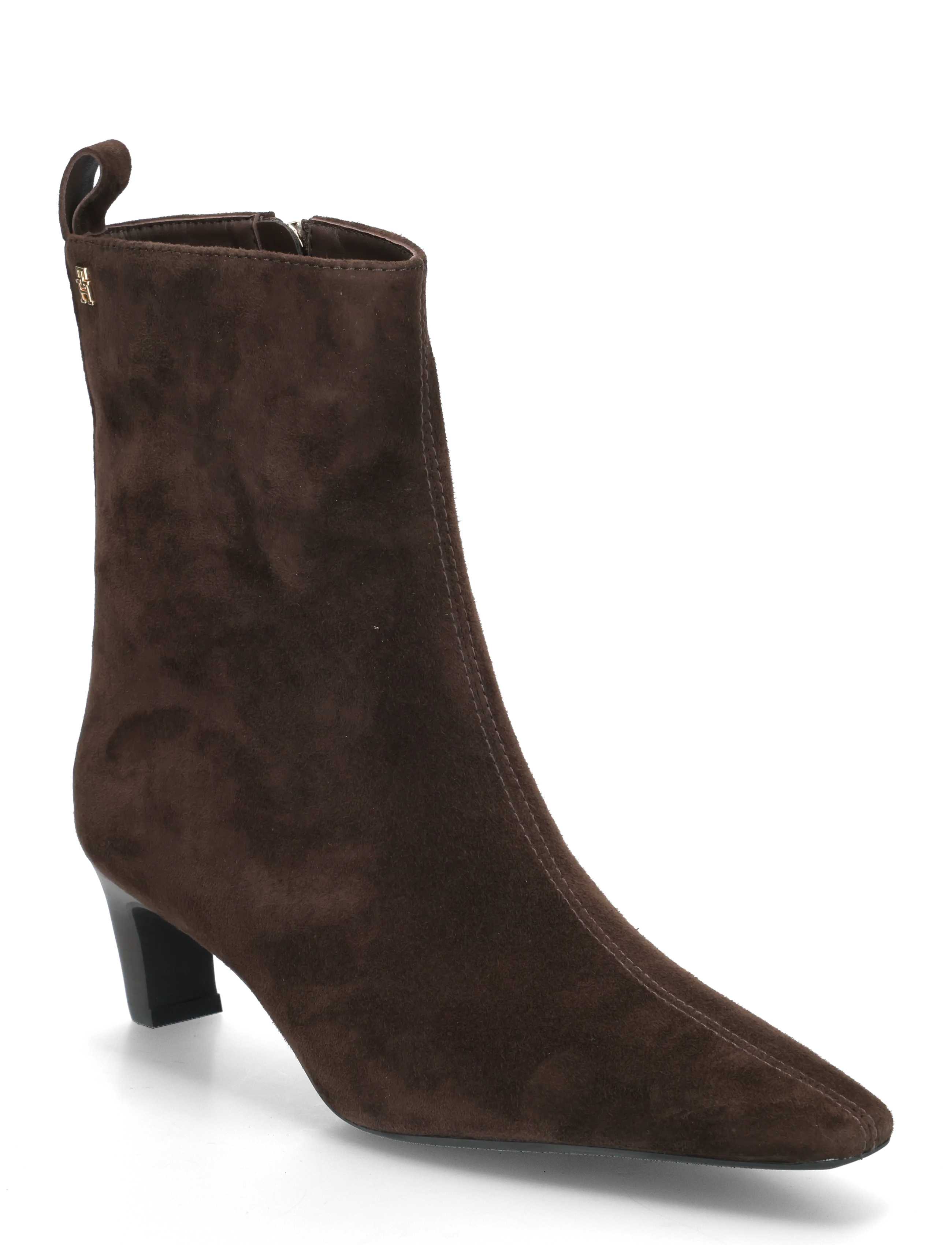 Tommy Hilfiger KITTEN HEEL SUEDE ANKLE BOOT - Boots - FONDANT BROWN / brown