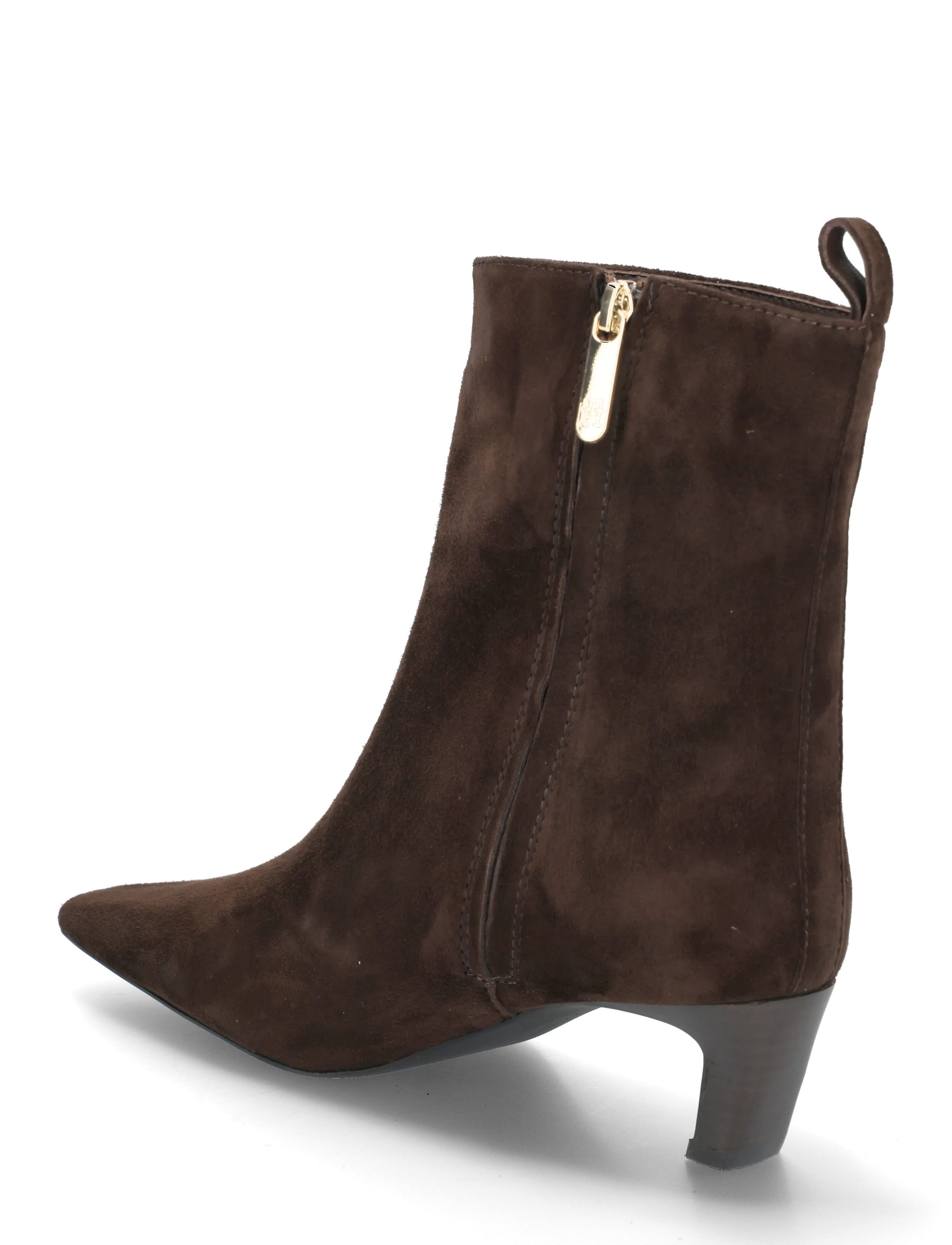 Tommy Hilfiger - KITTEN HEEL SUEDE ANKLE BOOT - heeled ankle boots - fondant brown - 1