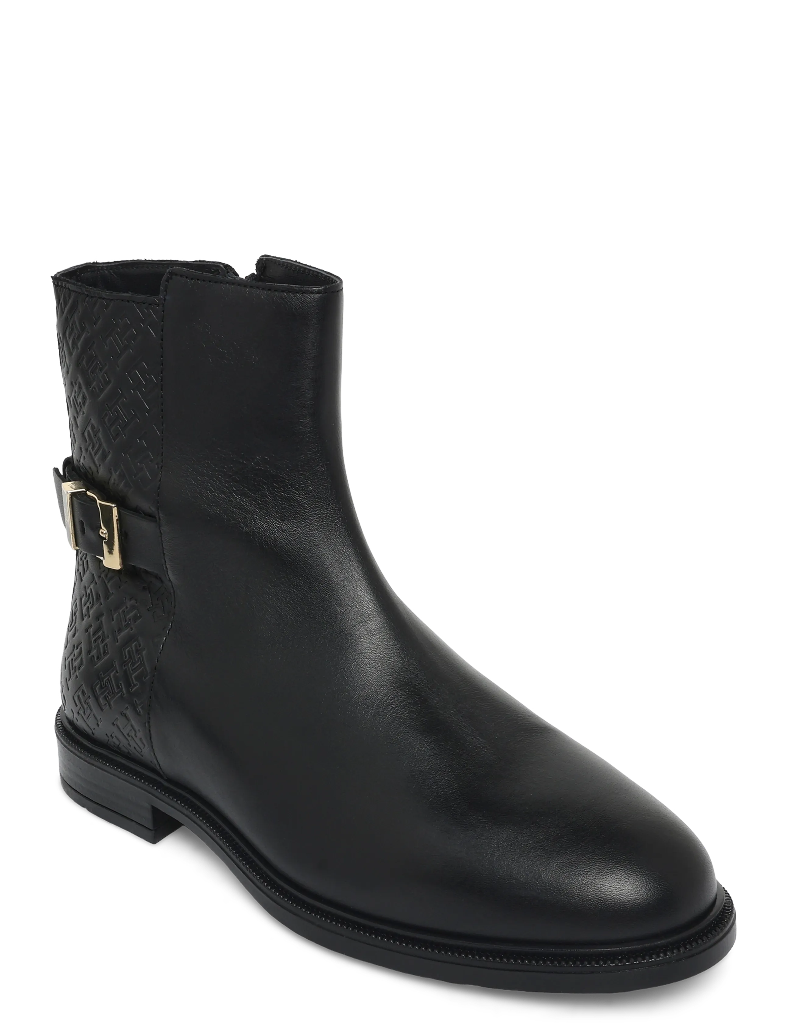 Tommy Hilfiger TH BUCKLE MONOGRAM ANKLE BOOT - Schuhe - BLACK / black