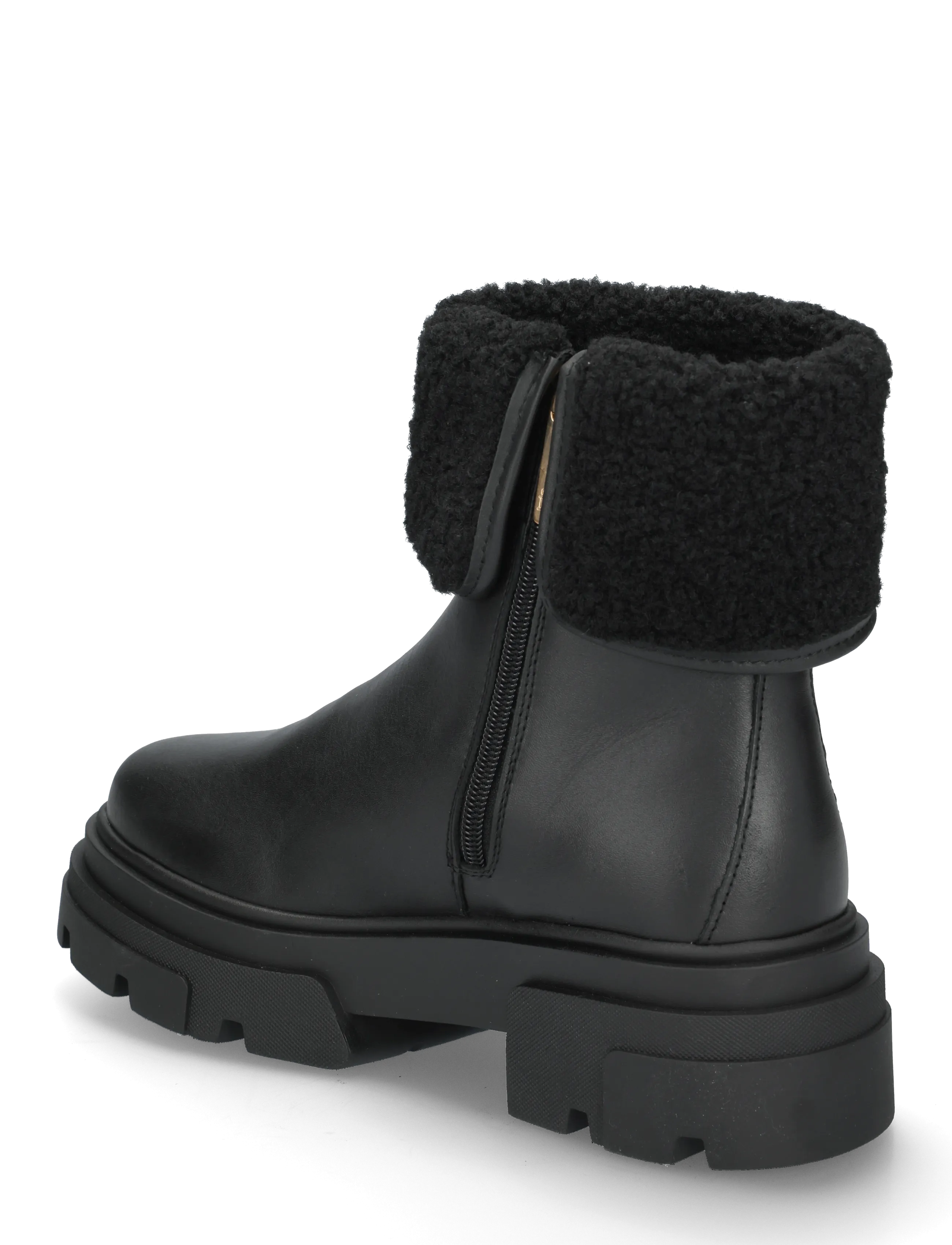 Tommy Hilfiger - SHEARLING FOLD CHUNKY ANKLE BOOT - vinterskor - black - 1
