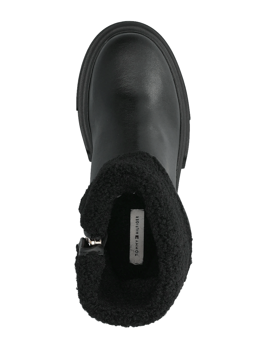 Tommy Hilfiger - SHEARLING FOLD CHUNKY ANKLE BOOT - vinterskor - black - 3