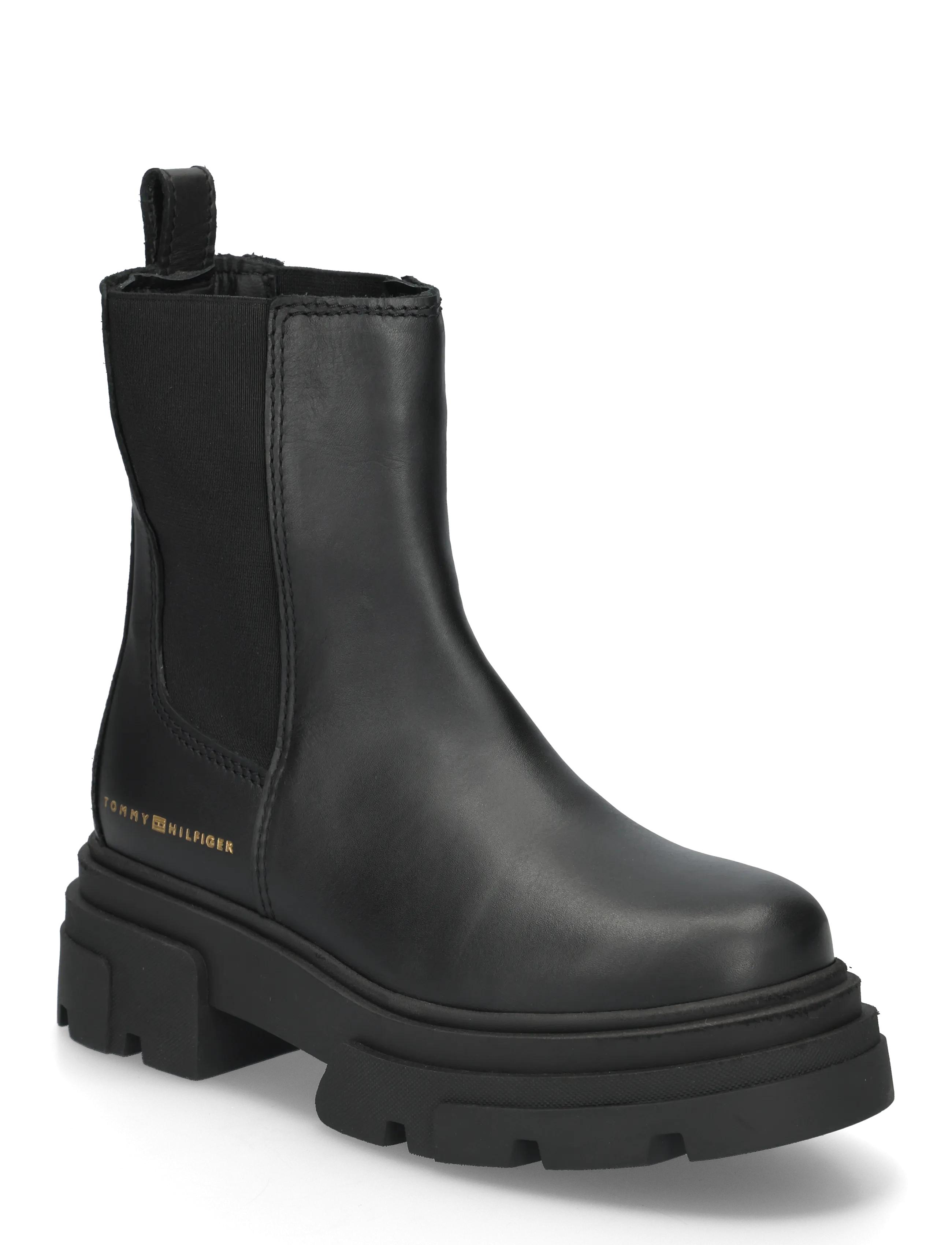Tommy Hilfiger LEATHER CHUNKY CHELSEA BOOT - Tommy Hilfiger - BLACK / black