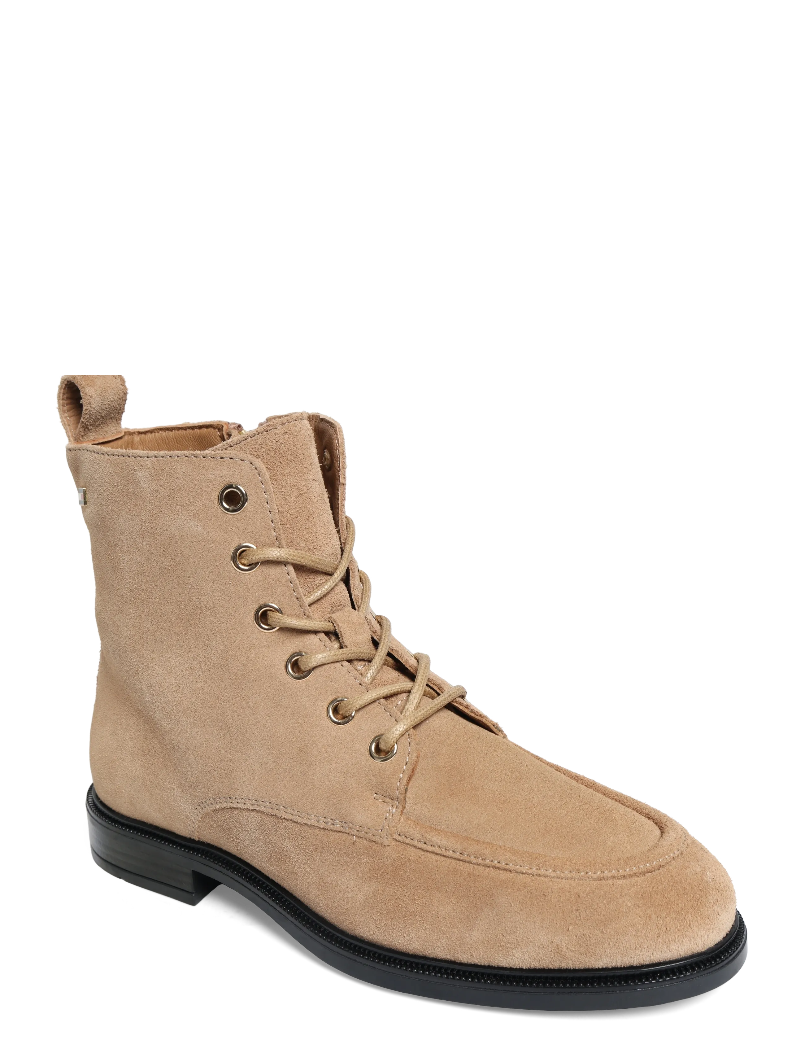 Tommy Hilfiger Enamel Flag Suede Lace-Up Boot, 36, Ankle Boots, Beige - Boots Flat Heel, Frauen