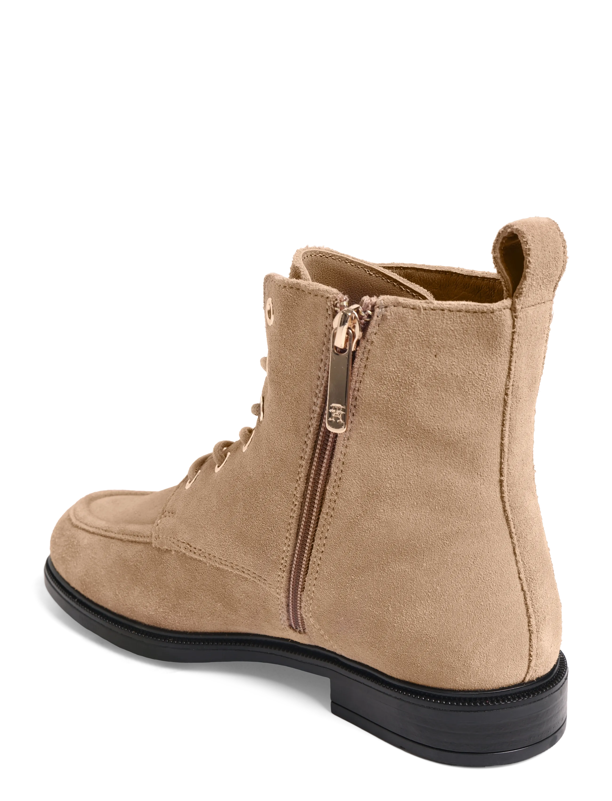 Tommy Hilfiger - ENAMEL FLAG SUEDE LACE-UP BOOT - flache stiefeletten - safari canvas - 1
