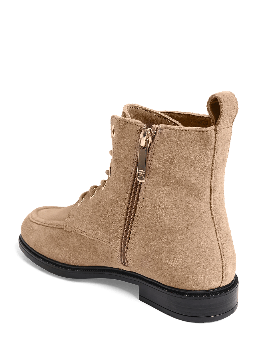 Tommy Hilfiger - ENAMEL FLAG SUEDE LACE-UP BOOT - platta ankelboots - safari canvas - 1