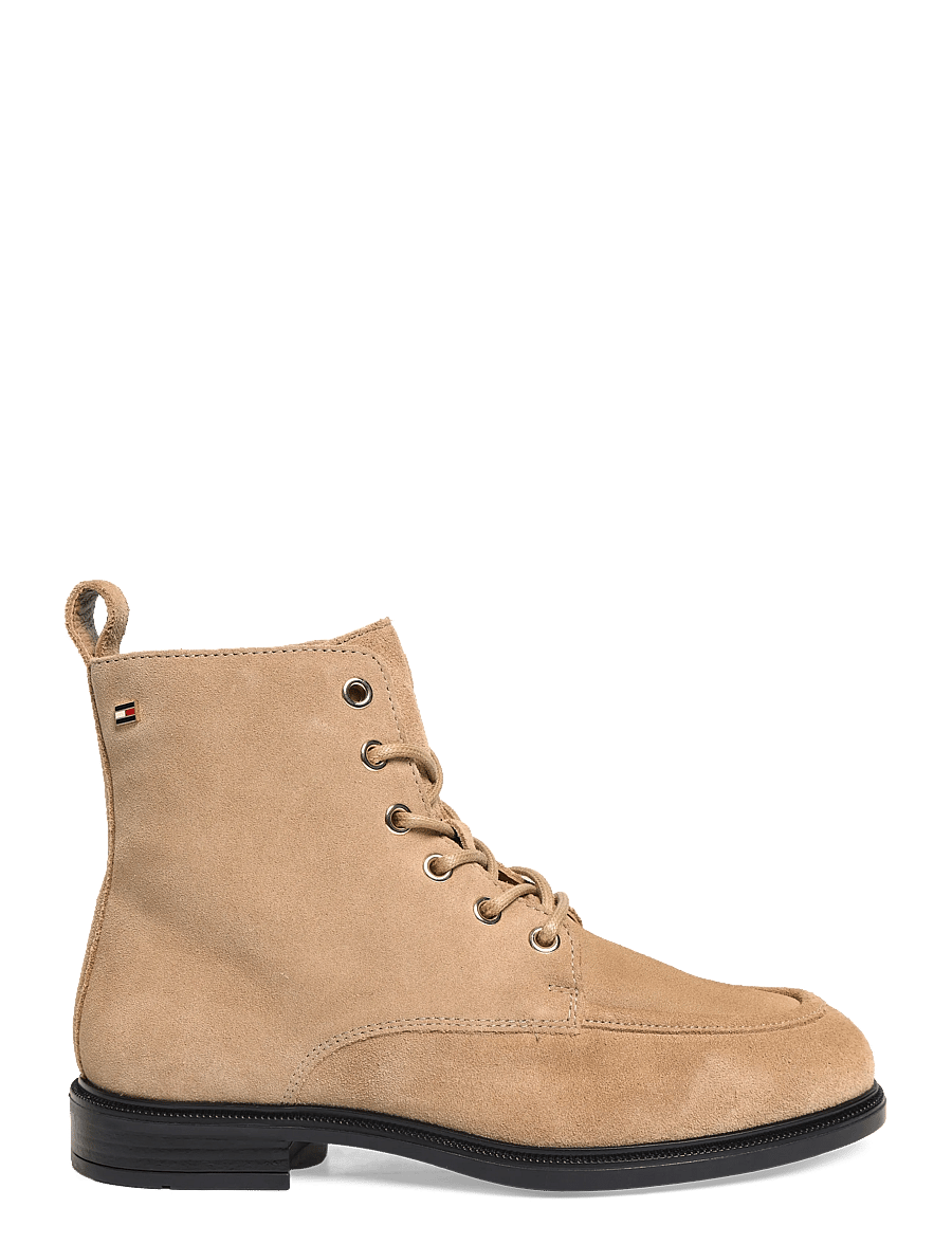 Tommy Hilfiger - ENAMEL FLAG SUEDE LACE-UP BOOT - platta ankelboots - safari canvas - 2