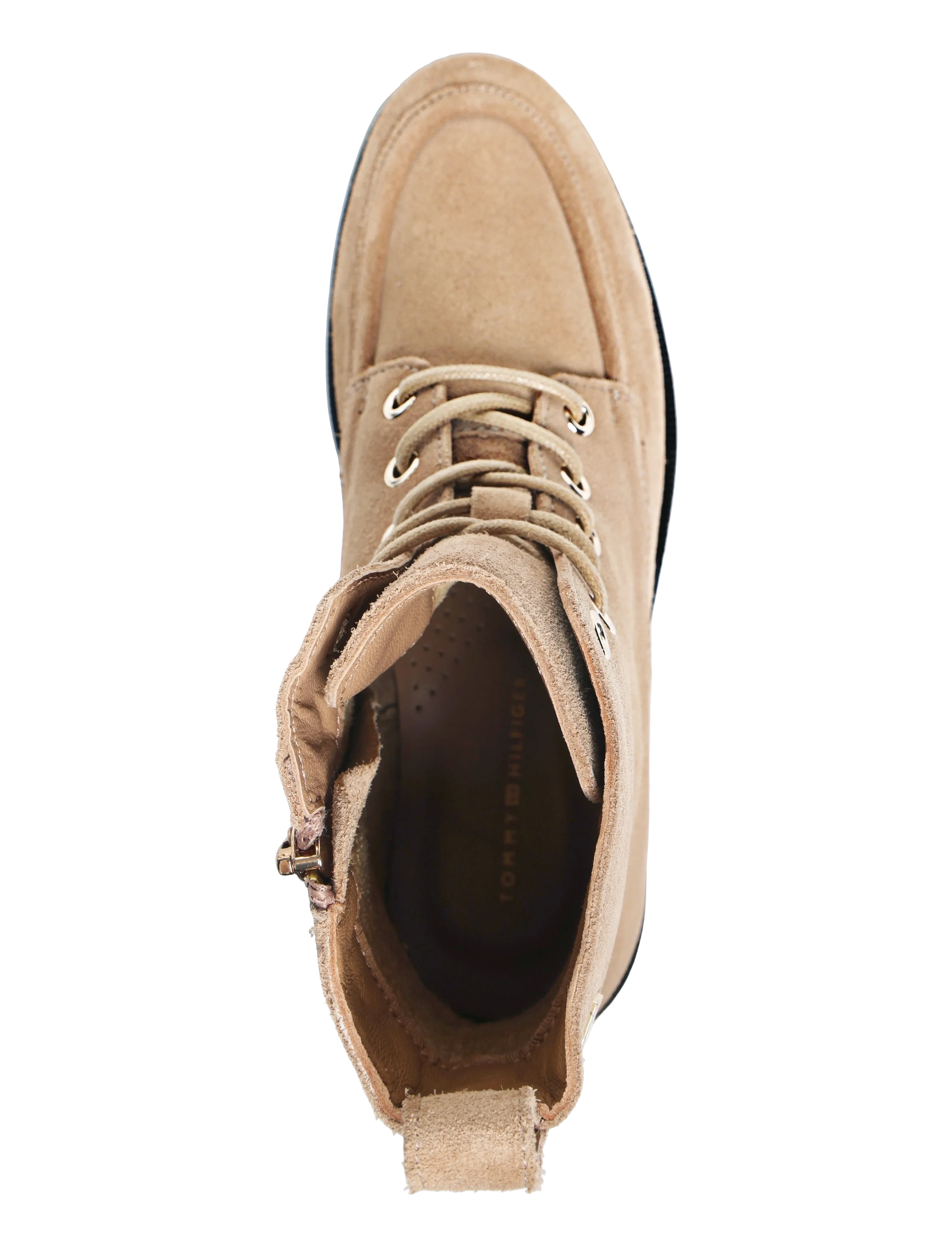 Tommy Hilfiger - ENAMEL FLAG SUEDE LACE-UP BOOT - flache stiefeletten - safari canvas - 3