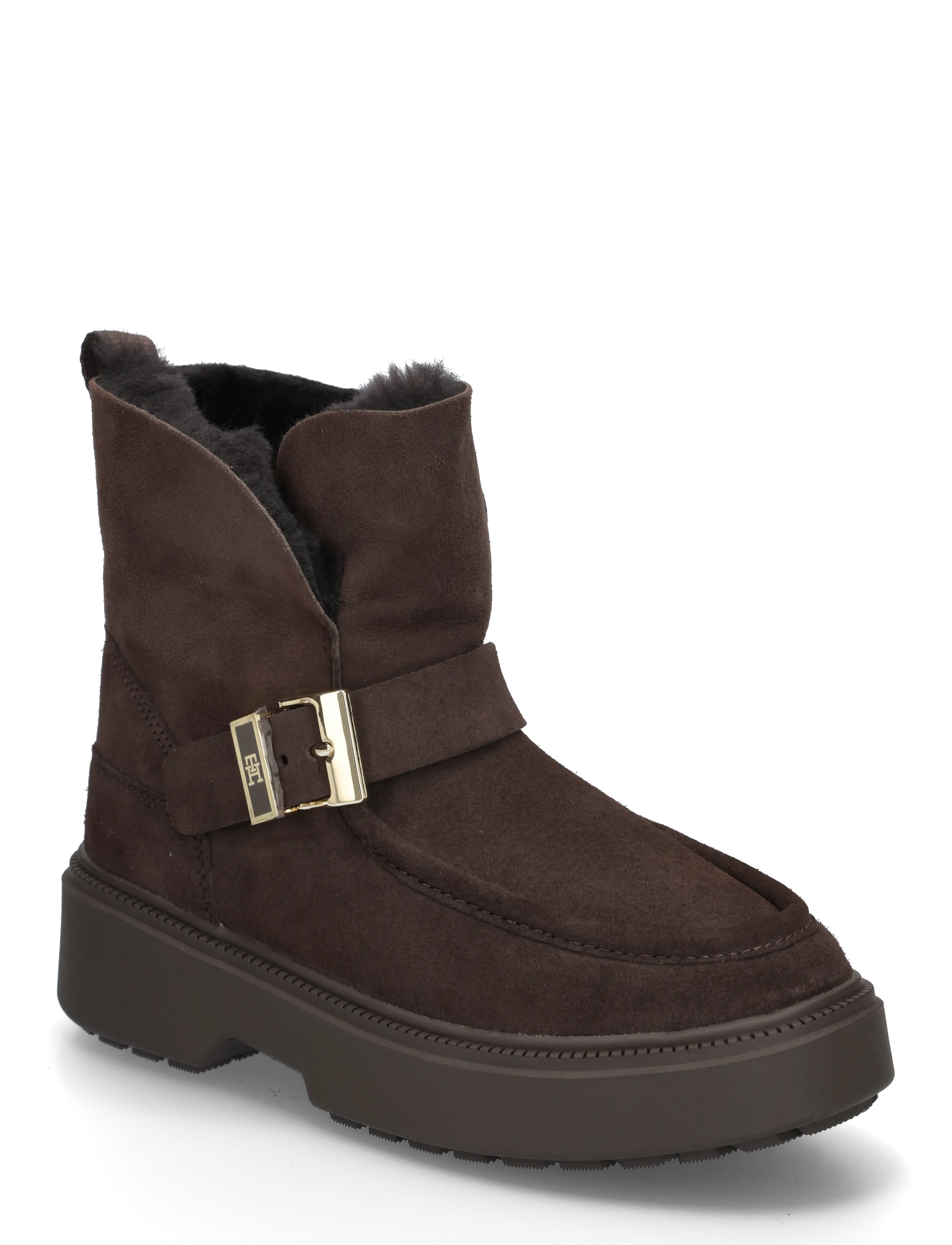 Tommy Hilfiger TH BUCKLE SHEARLING SNOW BOOT - Tommy Hilfiger - FONDANT BROWN / brown
