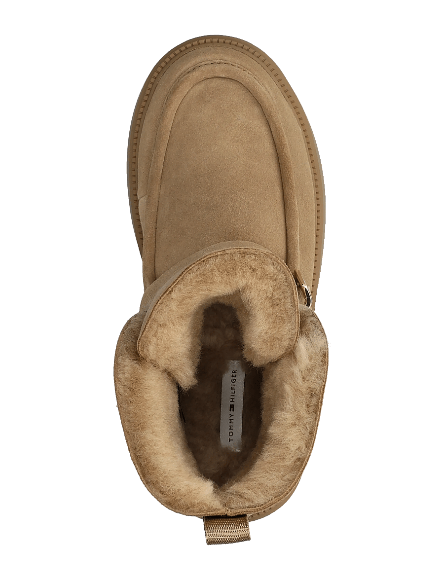 Tommy Hilfiger - TH BUCKLE SHEARLING SNOW BOOT - platta ankelboots - safari canvas - 3