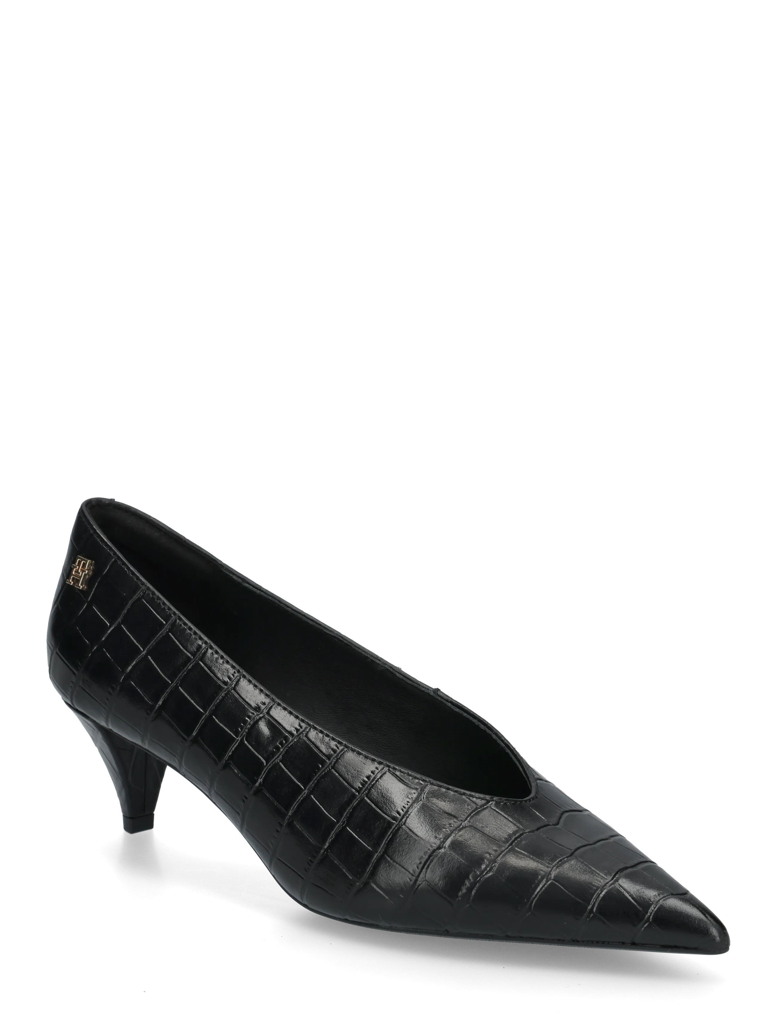 Tommy Hilfiger POINTY TOE 50 HEEL CROCO PUMP - Pumps - BLACK / black