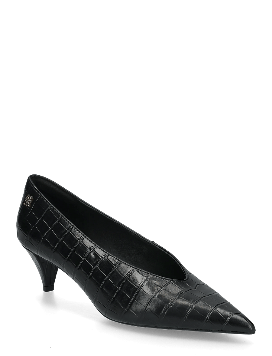 Tommy Hilfiger - POINTY TOE 50 HEEL CROCO PUMP - pumps - black - 0
