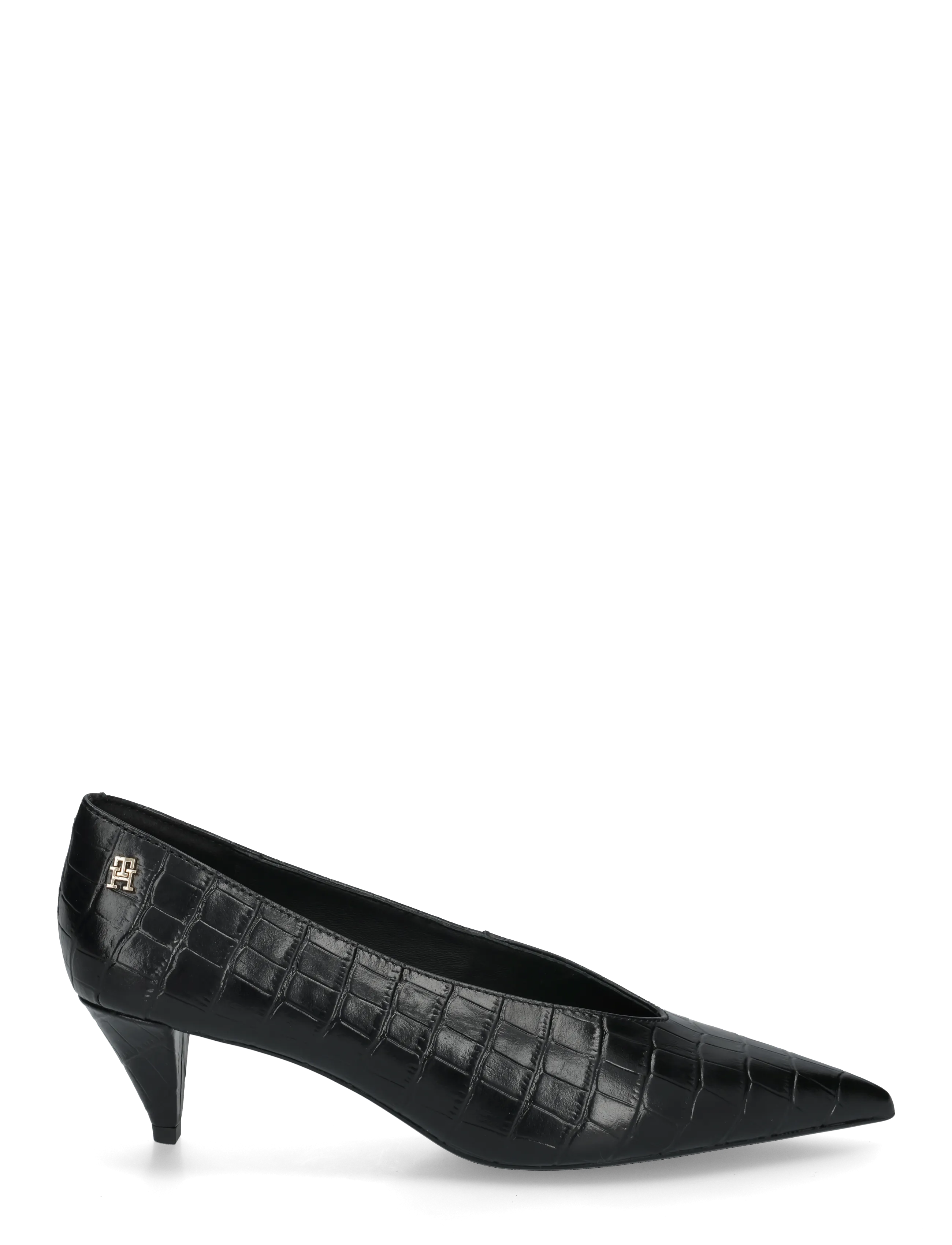 Tommy Hilfiger - POINTY TOE 50 HEEL CROCO PUMP - pumps - black - 2