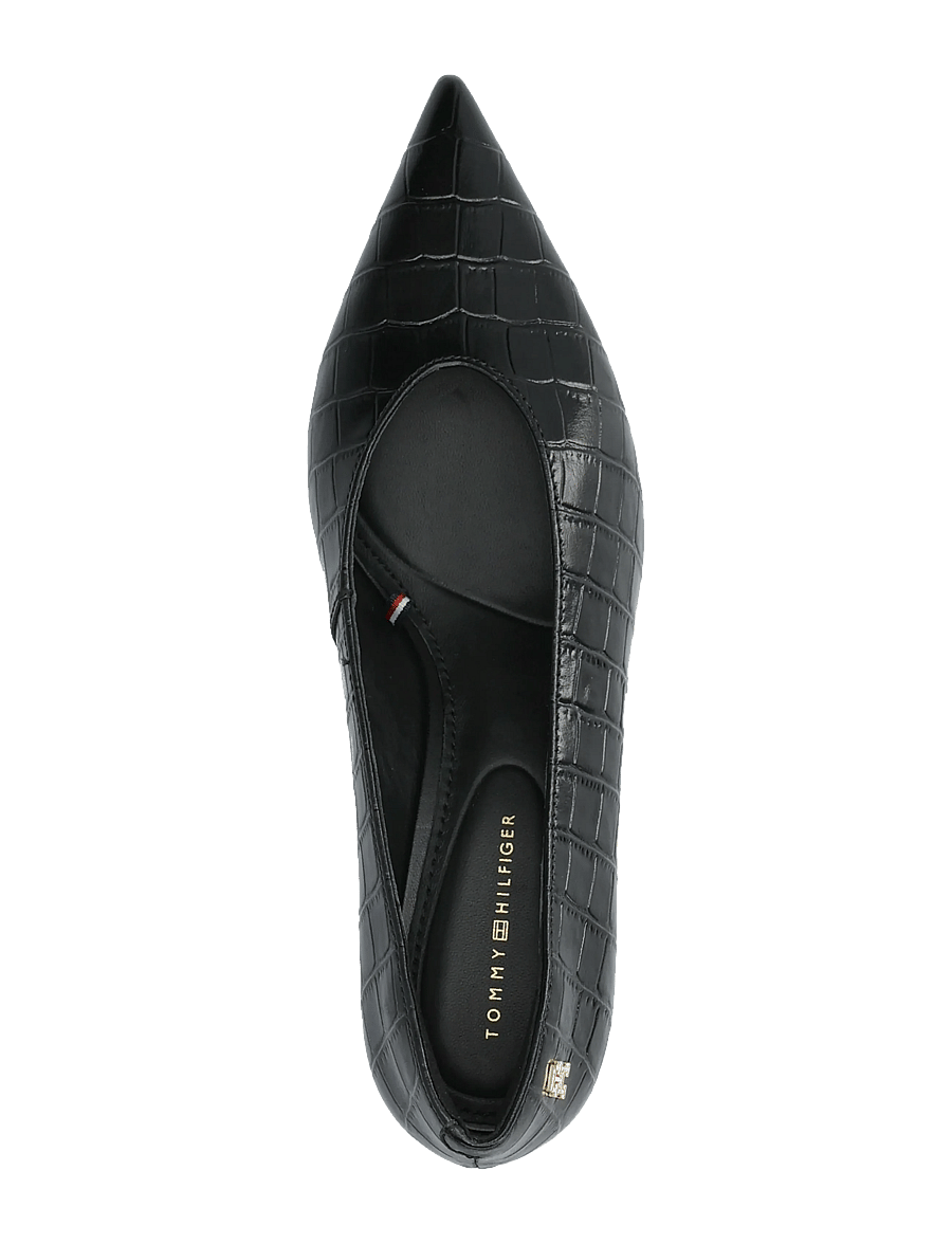 Tommy Hilfiger - POINTY TOE 50 HEEL CROCO PUMP - pumps - black - 3