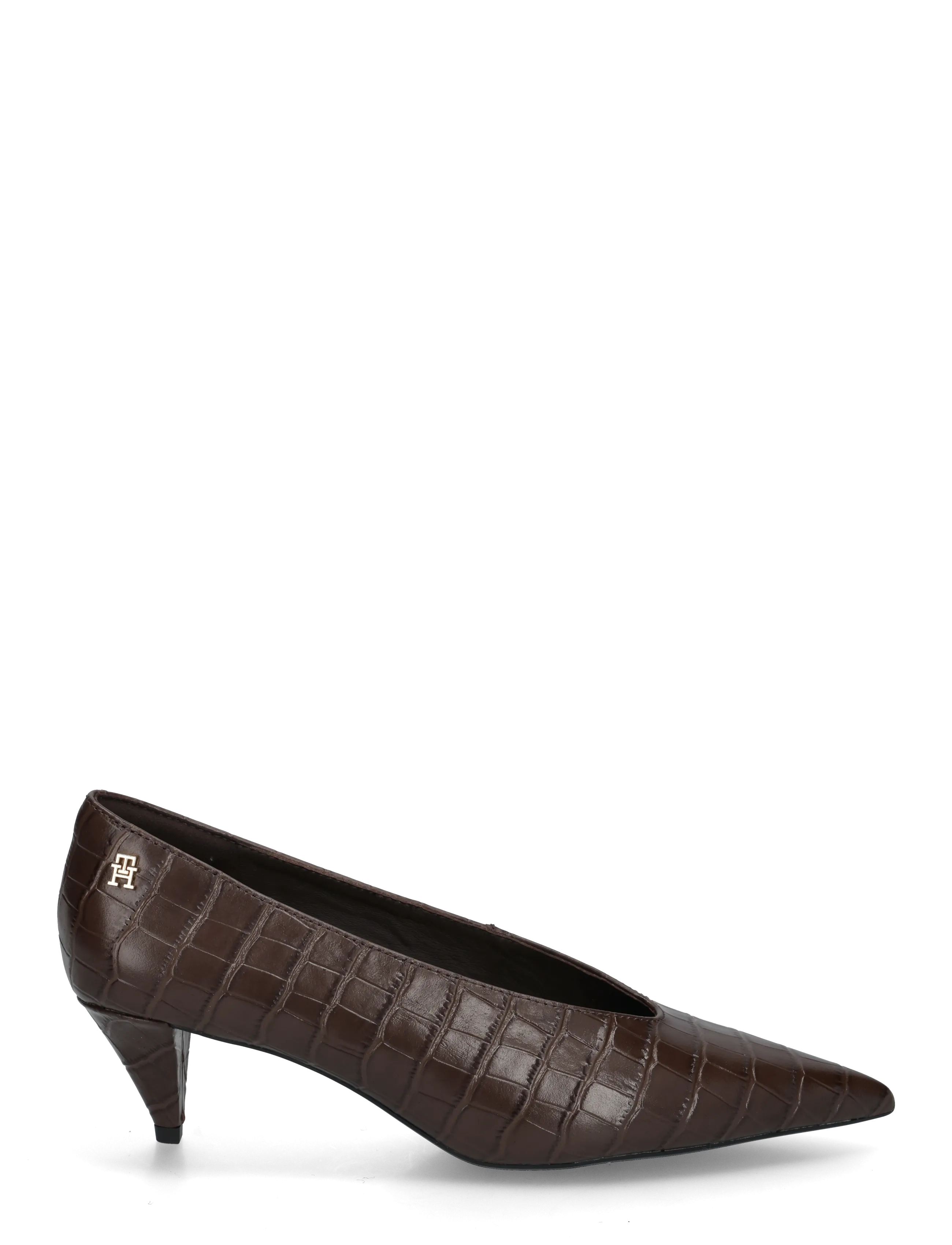 Tommy Hilfiger - POINTY TOE 50 HEEL CROCO PUMP - pumps - fondant brown - 2