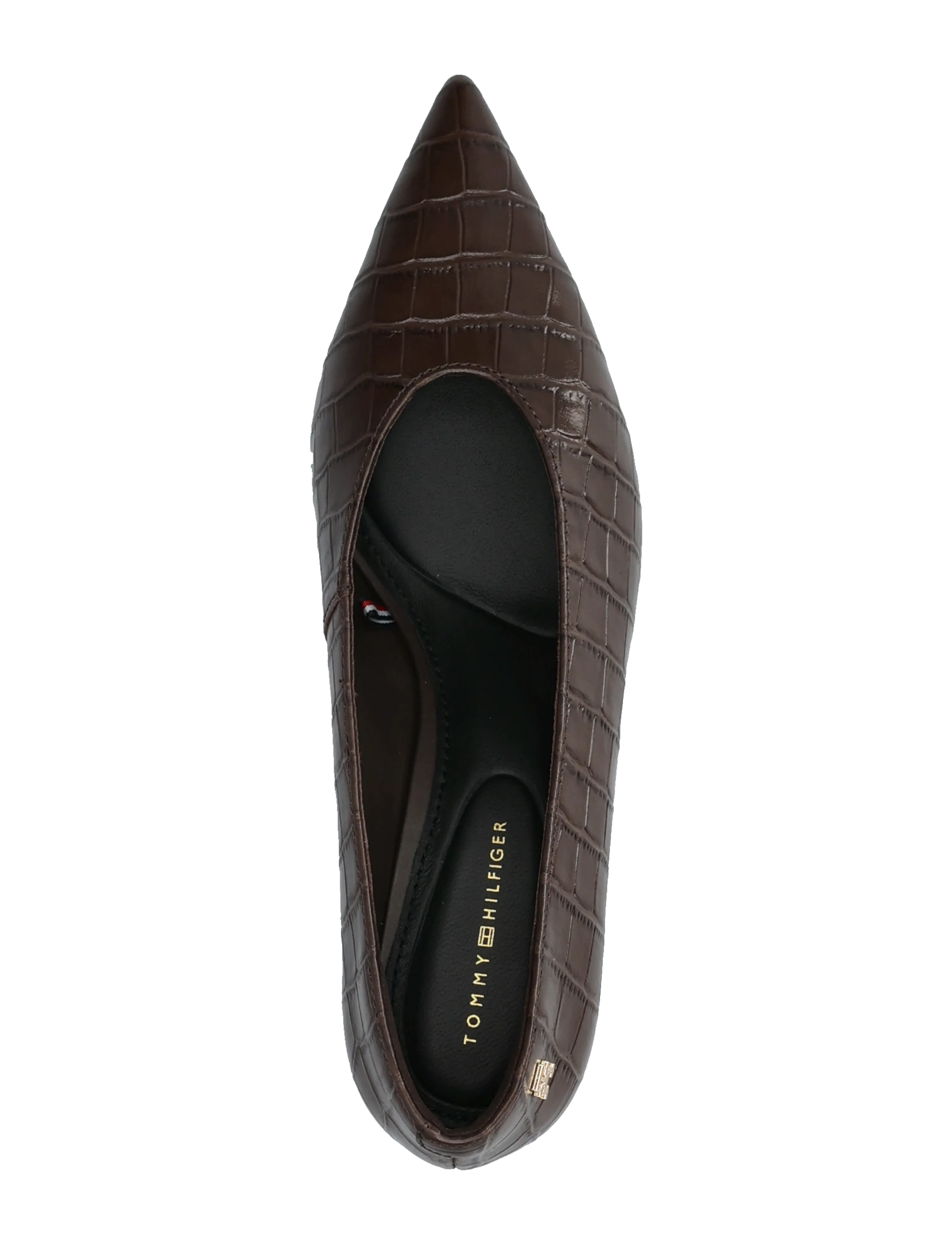 Tommy Hilfiger - POINTY TOE 50 HEEL CROCO PUMP - pumps - fondant brown - 3