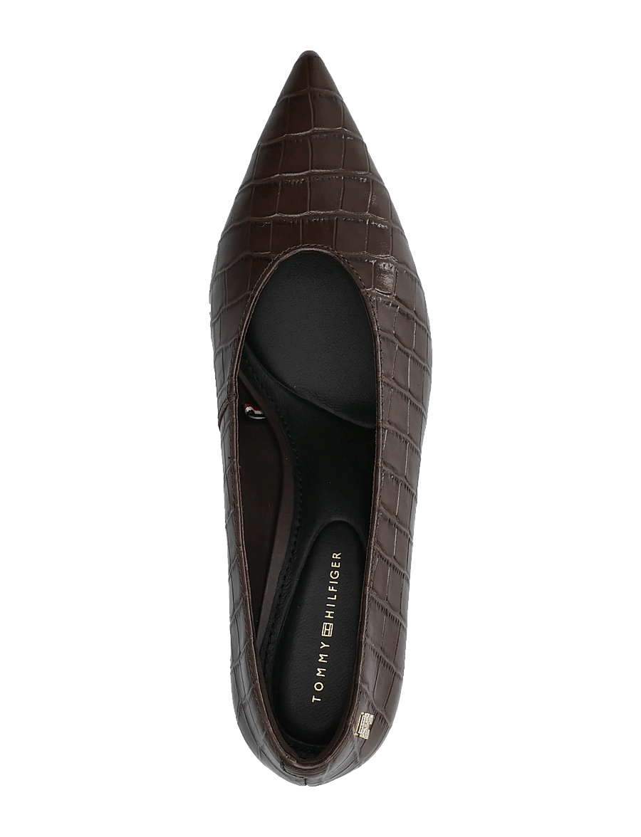 Tommy Hilfiger - POINTY TOE 50 HEEL CROCO PUMP - pumps - fondant brown - 3