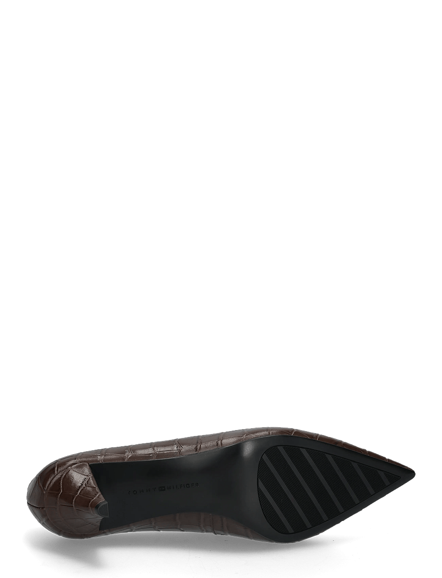 Tommy Hilfiger - POINTY TOE 50 HEEL CROCO PUMP - pumps - fondant brown - 4