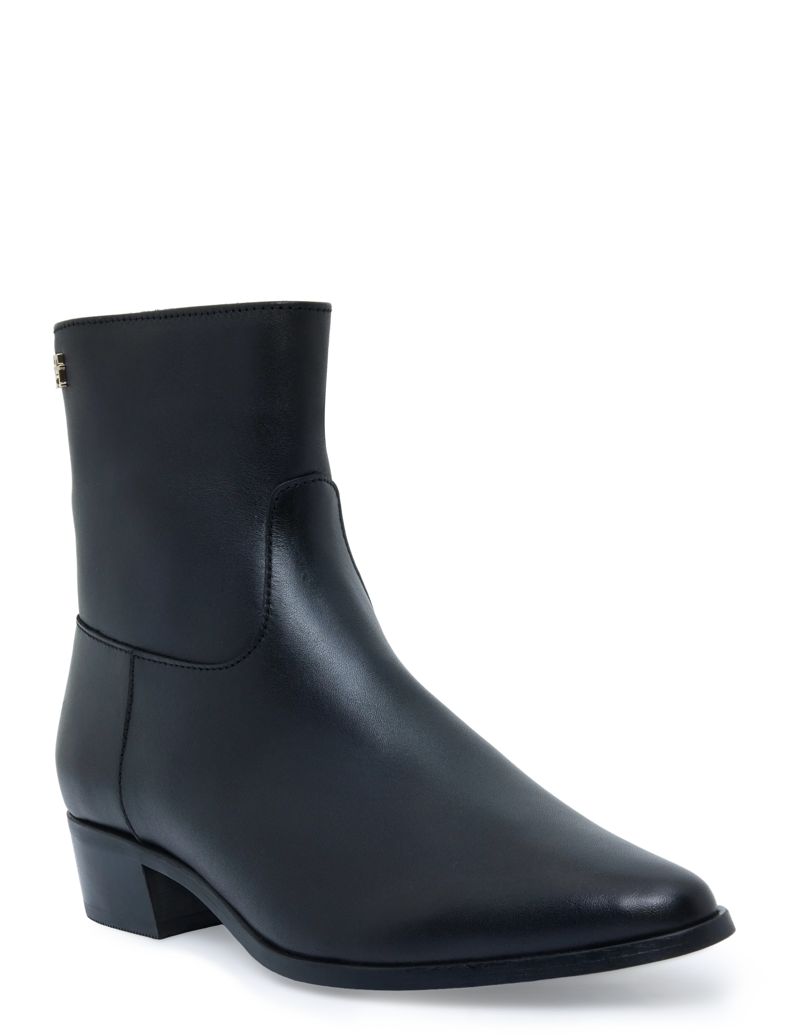Tommy Hilfiger Leather Ankle Boot W Zip, 42, Boots, Schwarz - Boots With Heel, Frauen