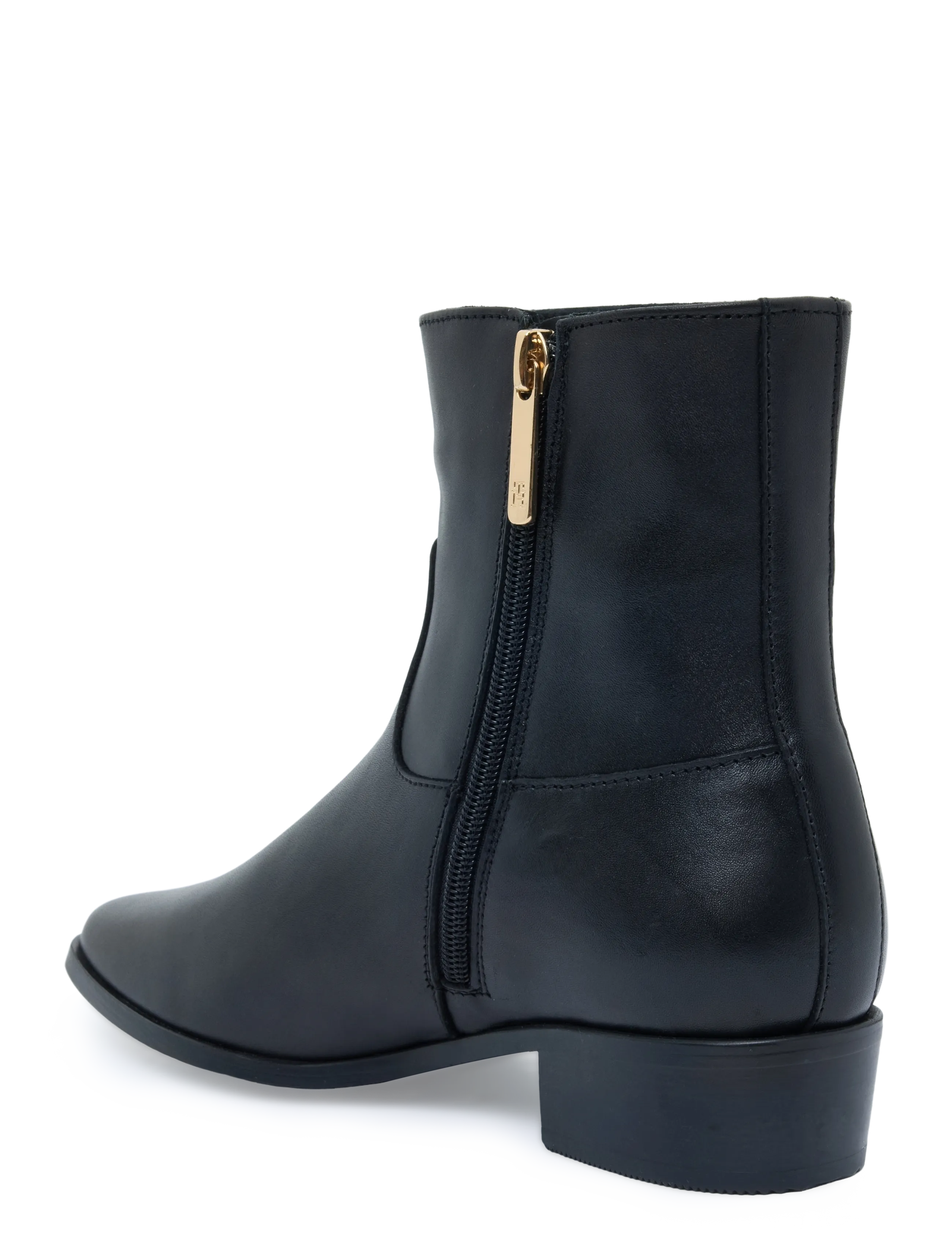 Tommy Hilfiger - LEATHER ANKLE BOOT W ZIP - black - 1