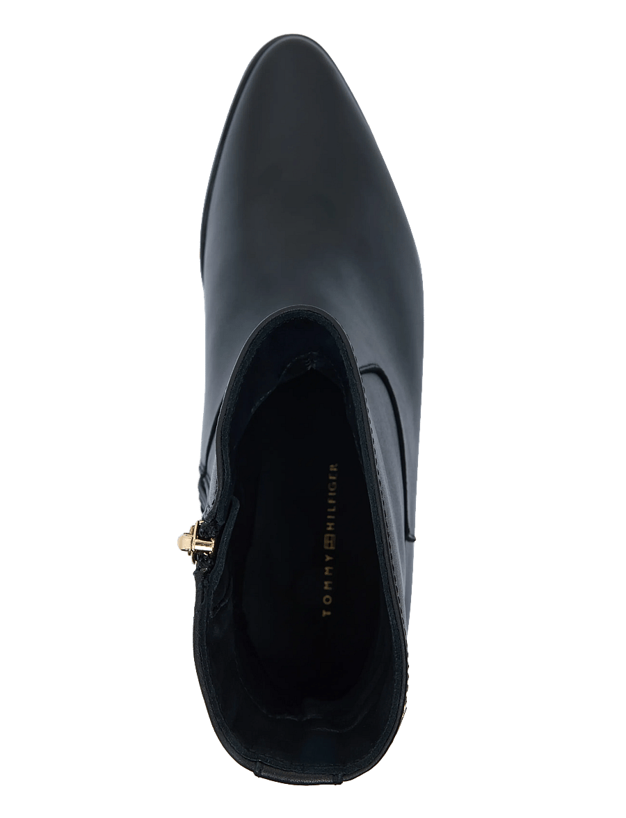 Tommy Hilfiger - LEATHER ANKLE BOOT W ZIP - støvletter - black - 3