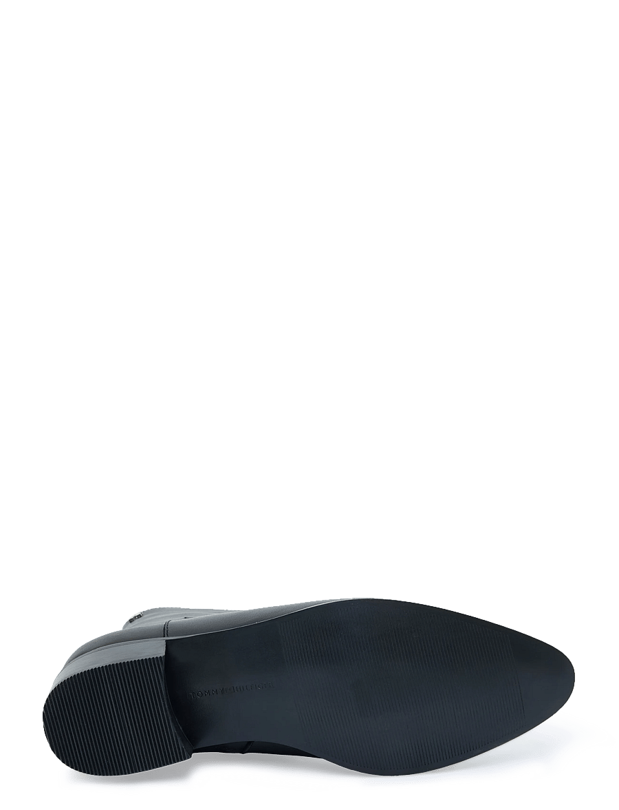 Tommy Hilfiger - LEATHER ANKLE BOOT W ZIP - støvletter - black - 4