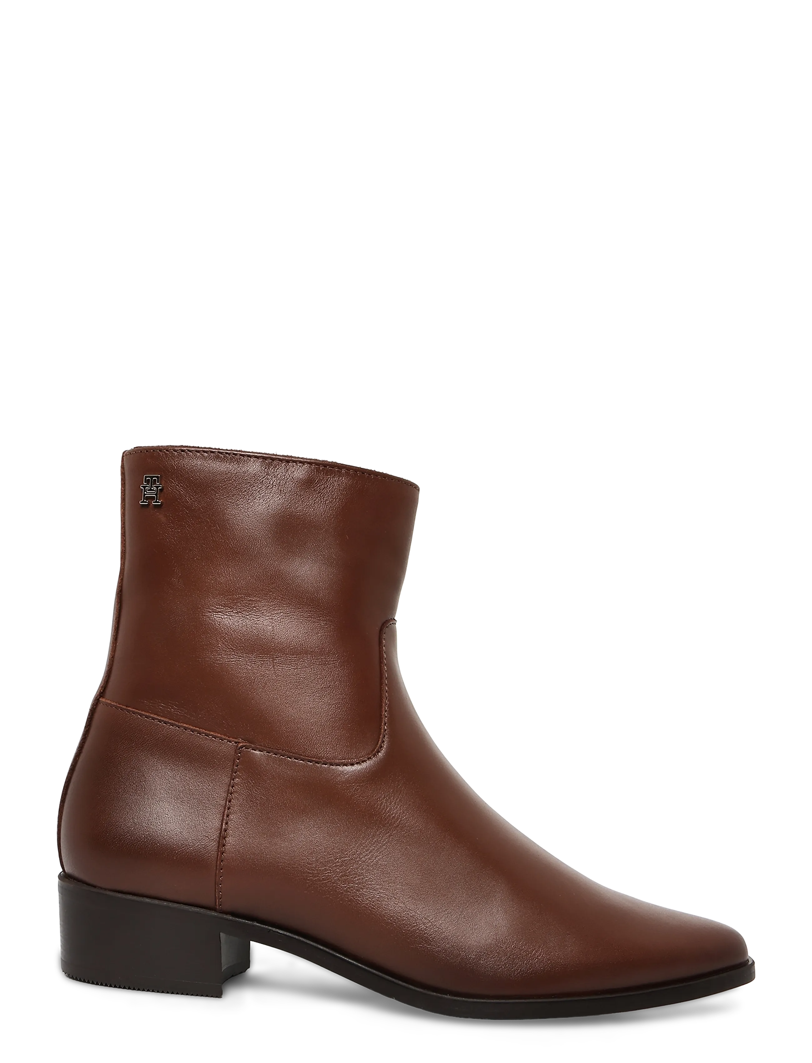 Tommy Hilfiger - LEATHER ANKLE BOOT W ZIP - stiefeletten mit absatz - winter cognac - 2