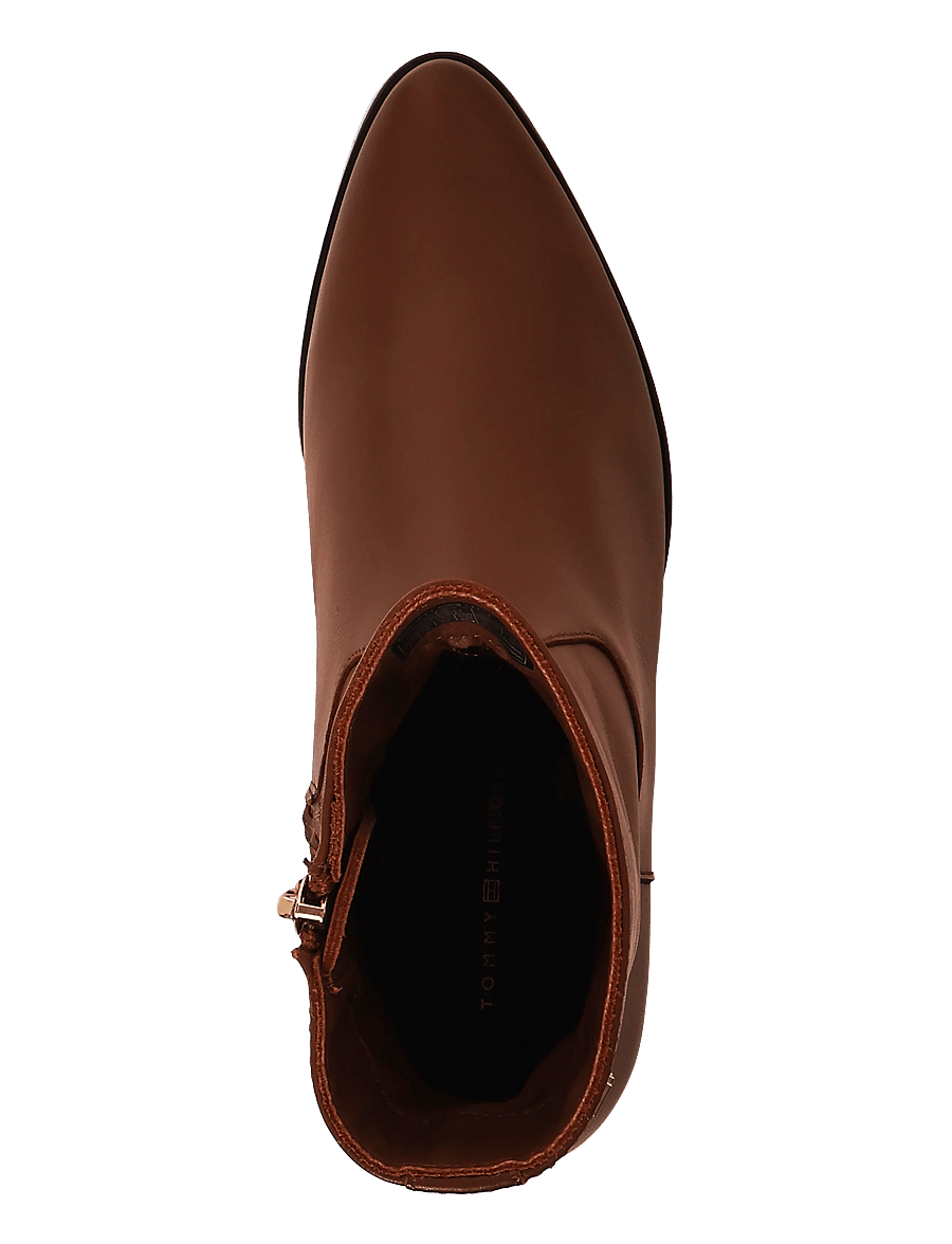 Tommy Hilfiger - LEATHER ANKLE BOOT W ZIP - stiefeletten mit absatz - winter cognac - 3