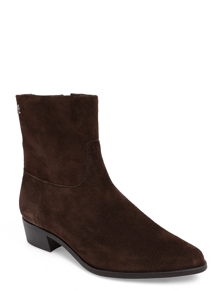 Tommy Hilfiger - SUEDE ANKLE BOOT W ZIP - fondant brown - 0
