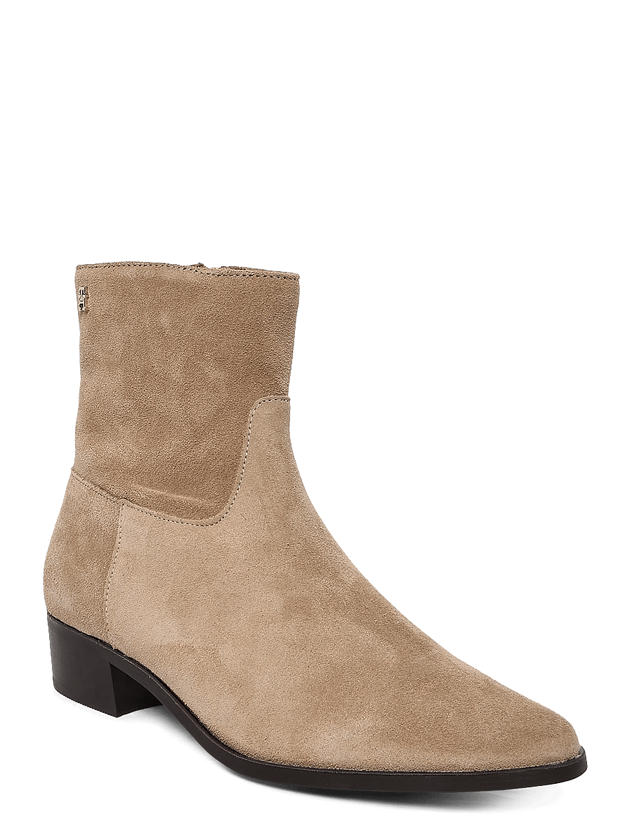 Tommy Hilfiger - SUEDE ANKLE BOOT W ZIP - heeled ankle boots - safari canvas - 0