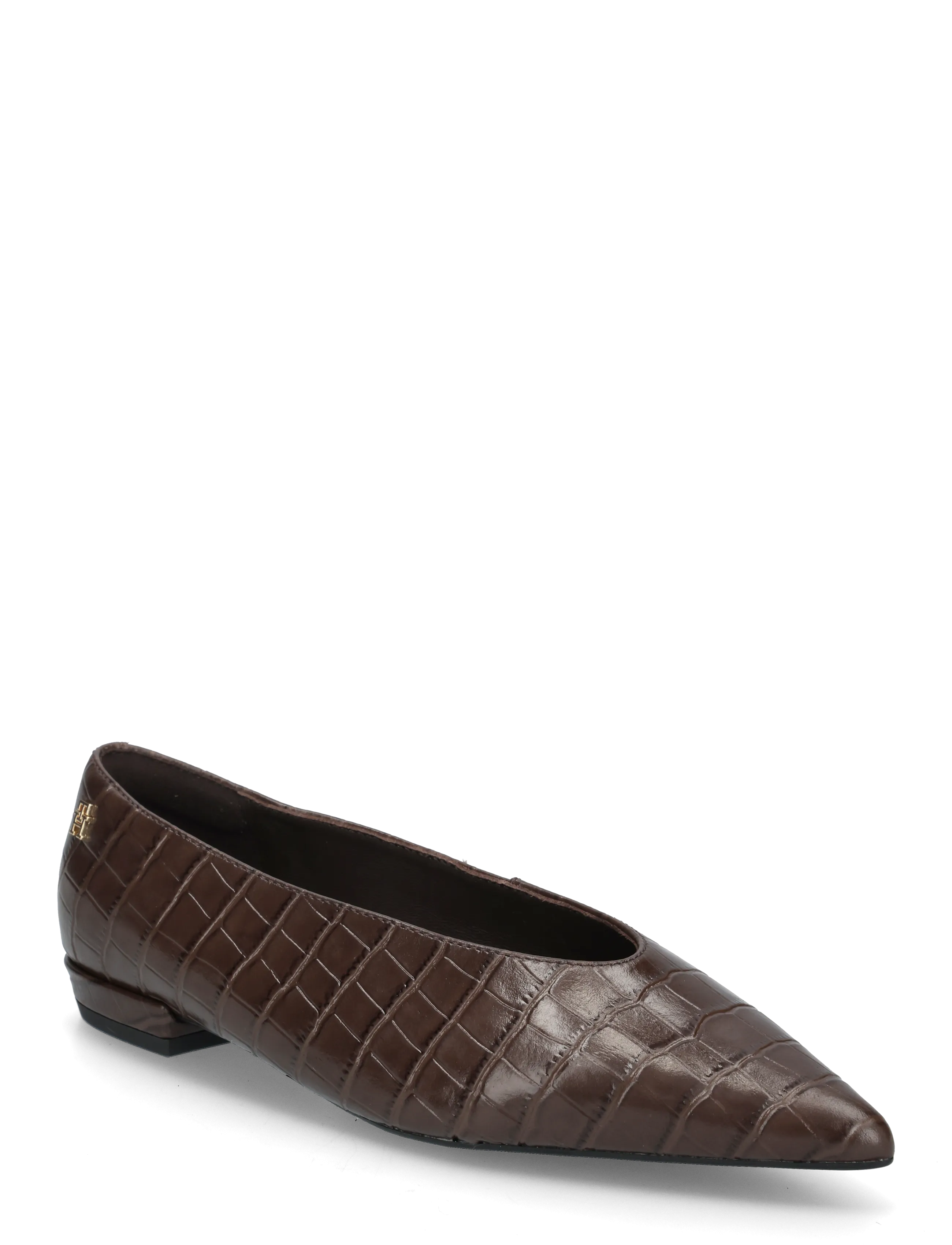 Tommy Hilfiger POINTY TOE CROCO BALLERINA - Sko - FONDANT BROWN / brown