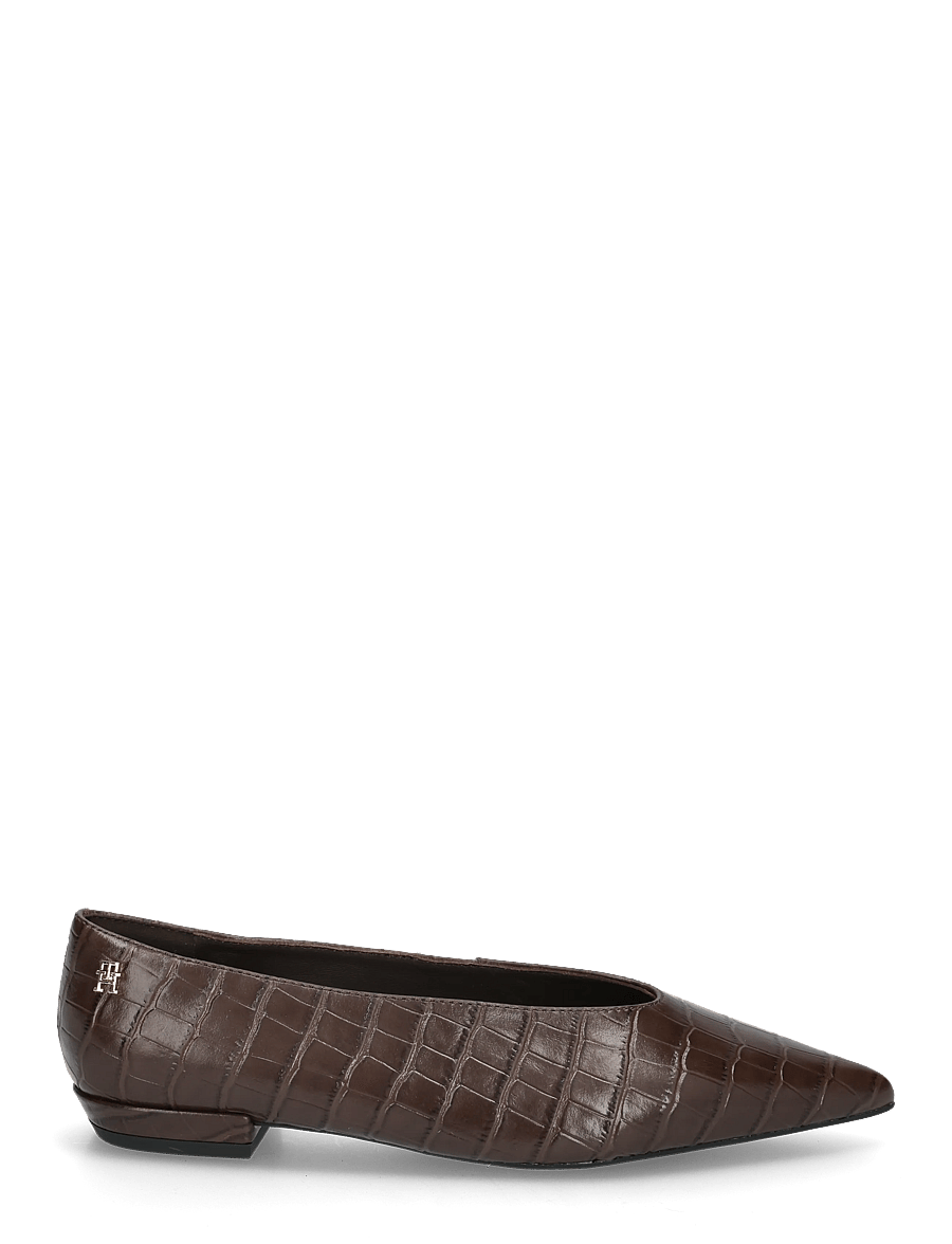 Tommy Hilfiger - POINTY TOE CROCO BALLERINA - særlige begivenheder - fondant brown - 2