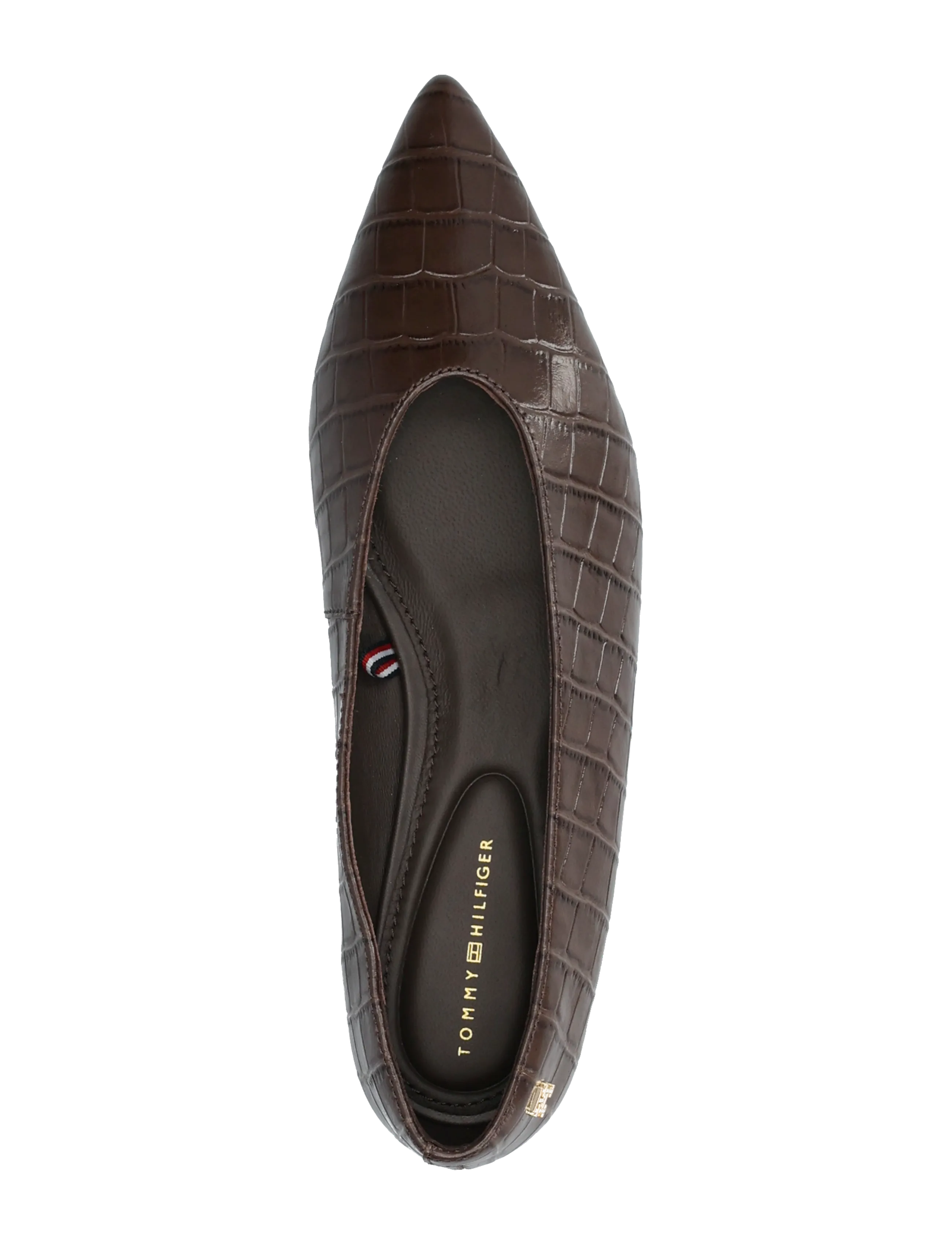 Tommy Hilfiger - POINTY TOE CROCO BALLERINA - særlige begivenheder - fondant brown - 3