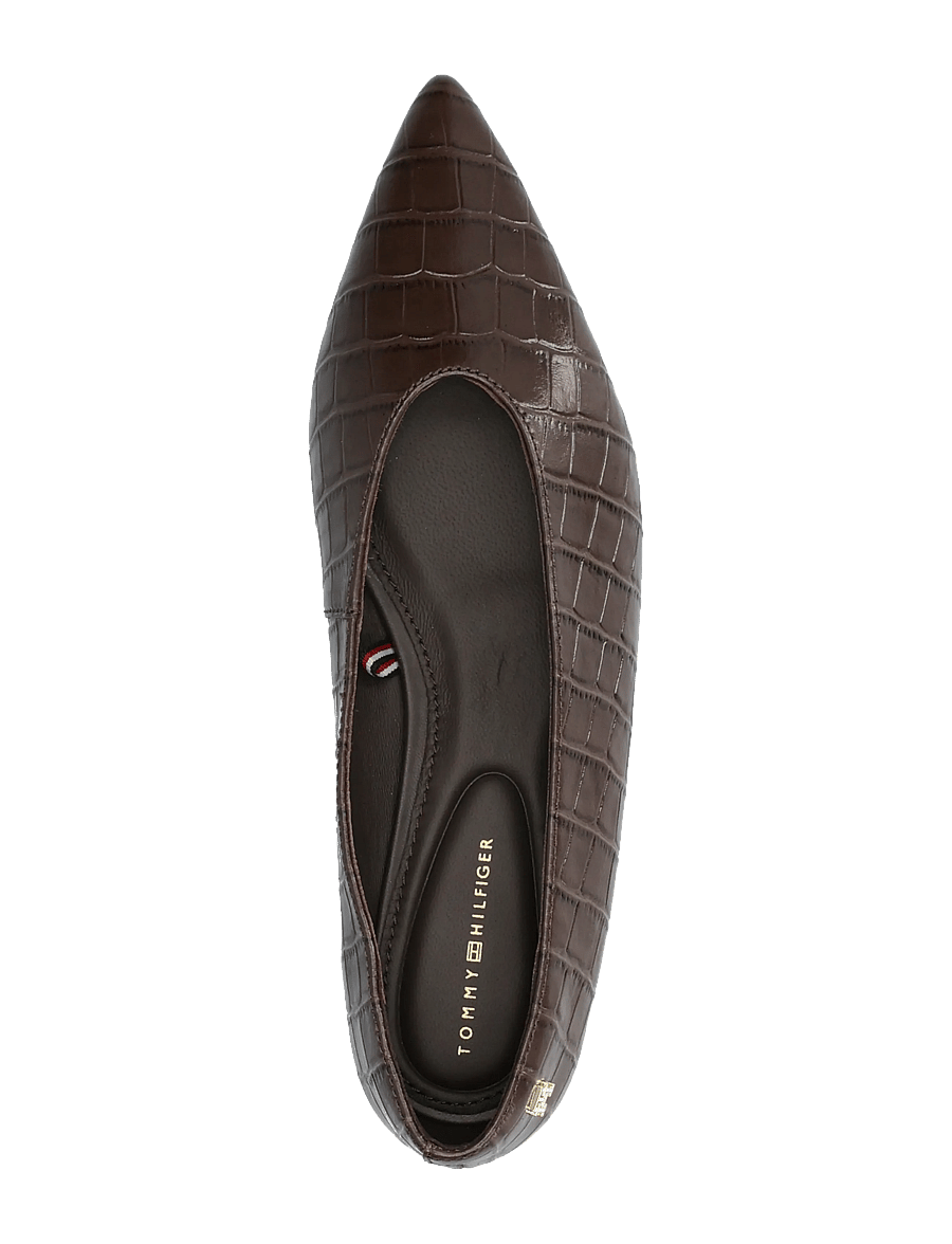 Tommy Hilfiger - POINTY TOE CROCO BALLERINA - særlige begivenheder - fondant brown - 3