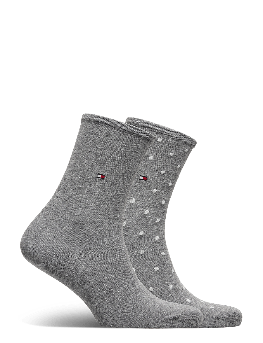 Tommy Hilfiger - TH WOMEN SOCK DOT 2P - alltags-style - middle grey melange - 1