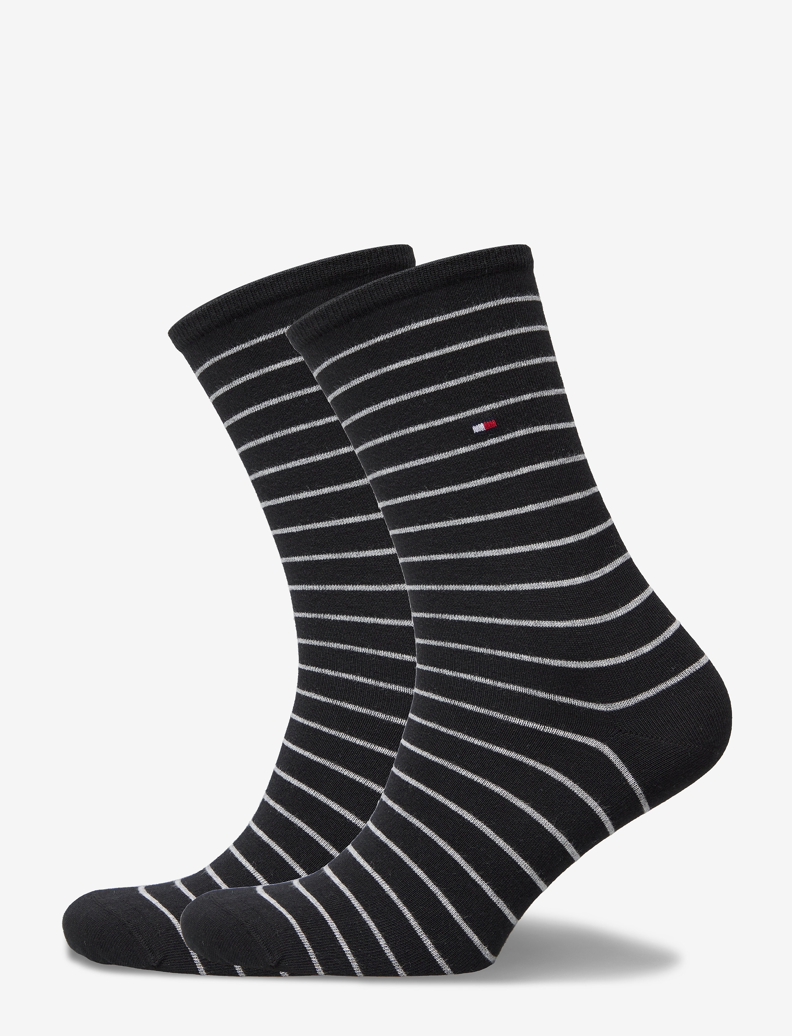 Tommy Hilfiger Th Women Sock 2P Small Stripe, 39-42, Socks, Schwarz - Regular Frauen