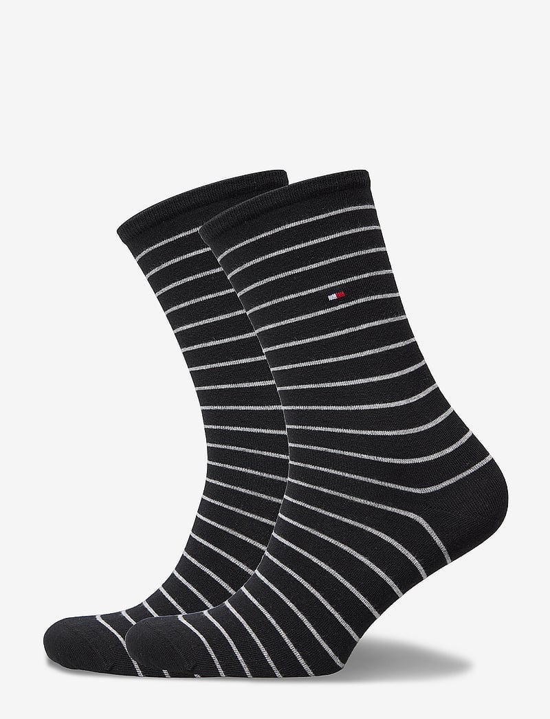Tommy Hilfiger - TH WOMEN SOCK 2P SMALL STRIPE - everyday style - black - 0