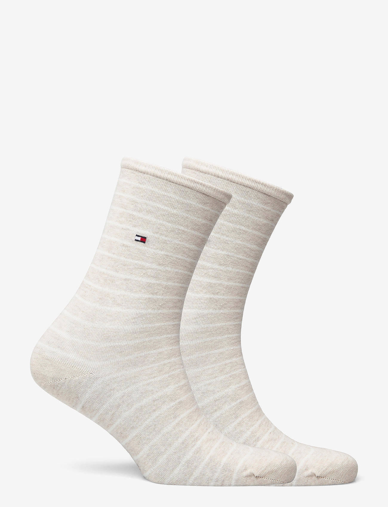 Tommy Hilfiger - TH WOMEN SOCK 2P SMALL STRIPE - crew-socken - light beige melange - 1