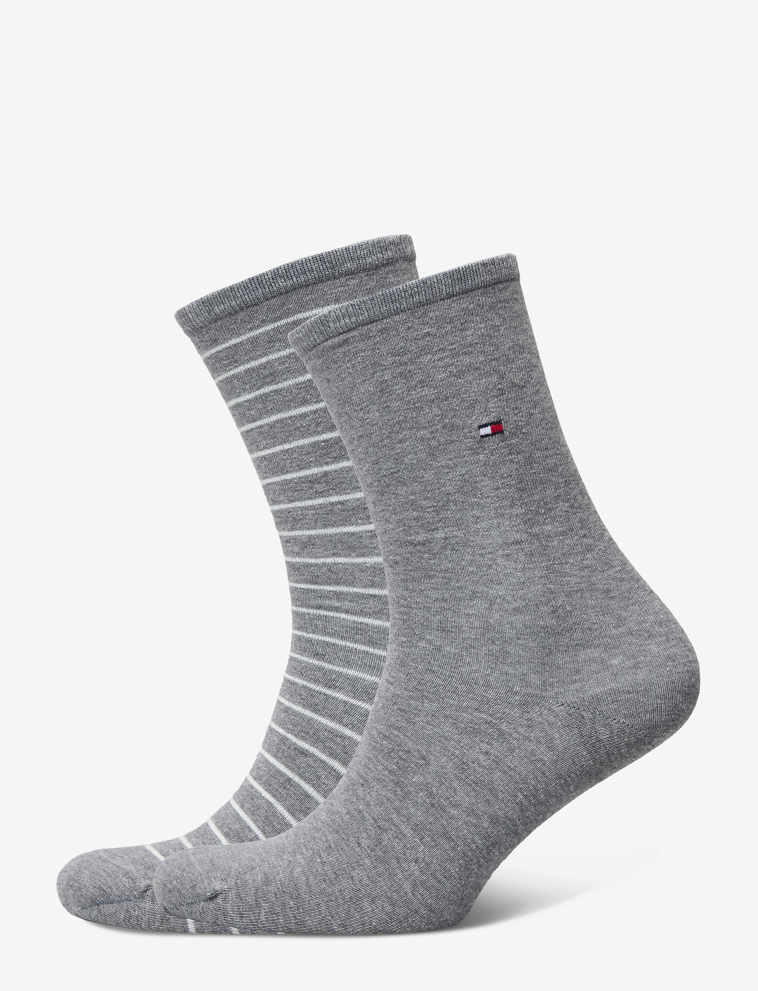 Tommy Hilfiger Th Women Sock 2P Small Stripe, 35-38, Socks, Grau - Regular Frauen