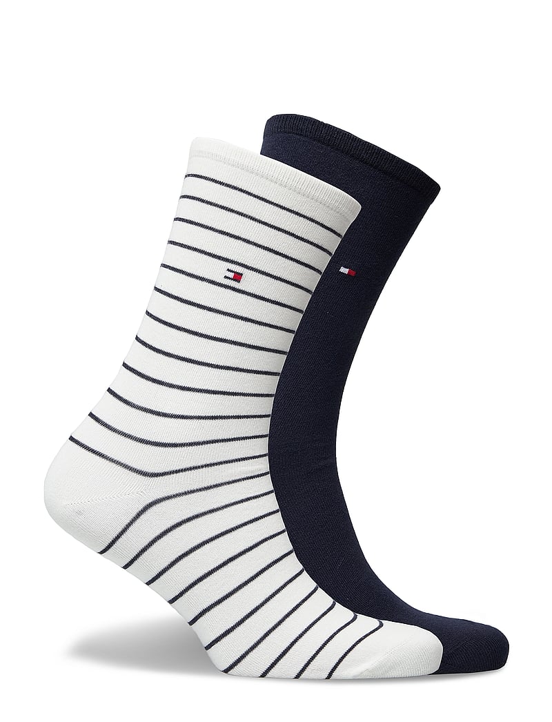 Tommy Hilfiger - TH WOMEN SOCK 2P SMALL STRIPE - crew-socken - off white - 1
