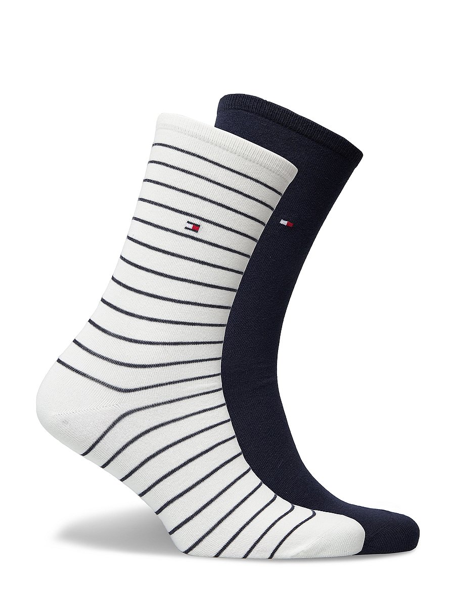 Tommy Hilfiger - TH WOMEN SOCK 2P SMALL STRIPE - everyday style - off white - 1