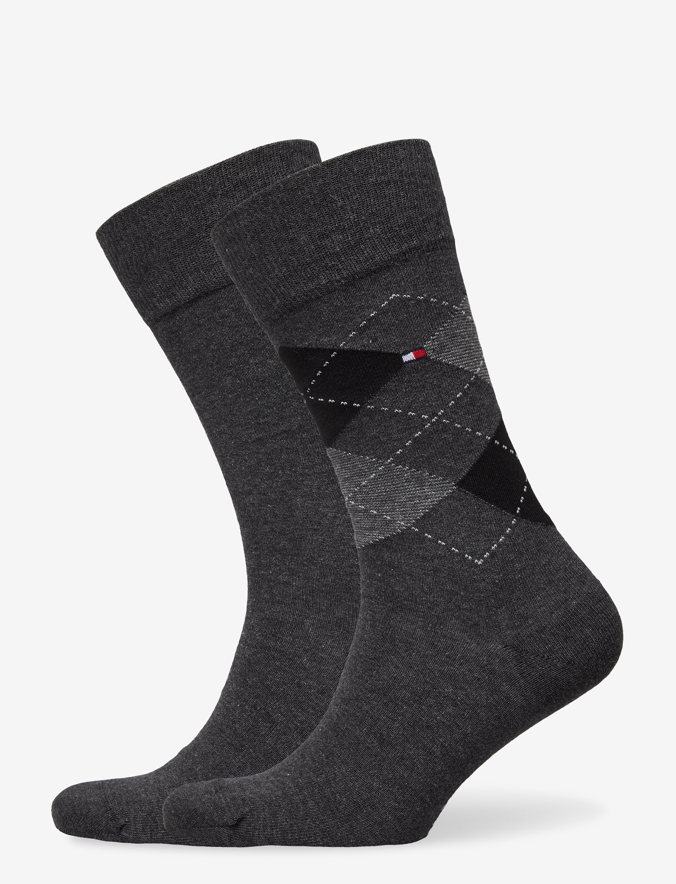 Tommy Hilfiger TH MEN SOCK CHECK 2P - Strømper - ANTHRACITE / black